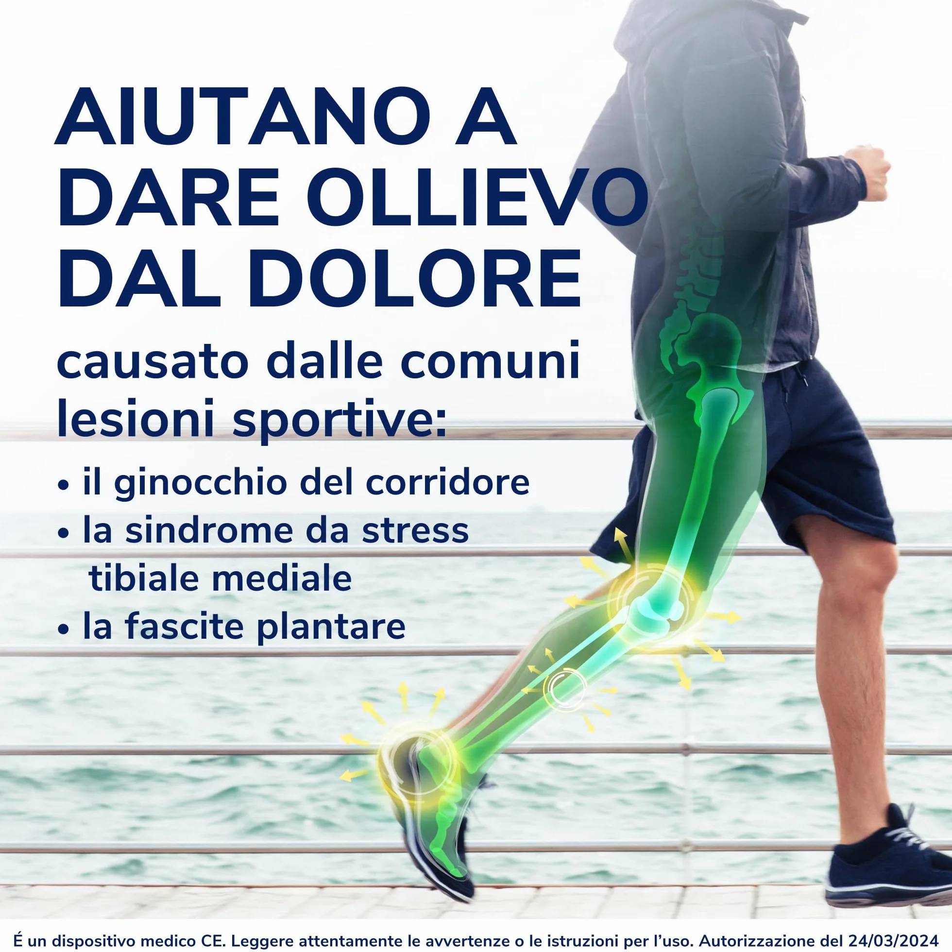 Dr. Scholl's Solette RUN con funzione ammortizzante per la corsa, Aiutano a ridurre ed alleviare il dolore alle ginocchia e quello causato da periostite tibiale, fascite plantare, misura 40-47.5