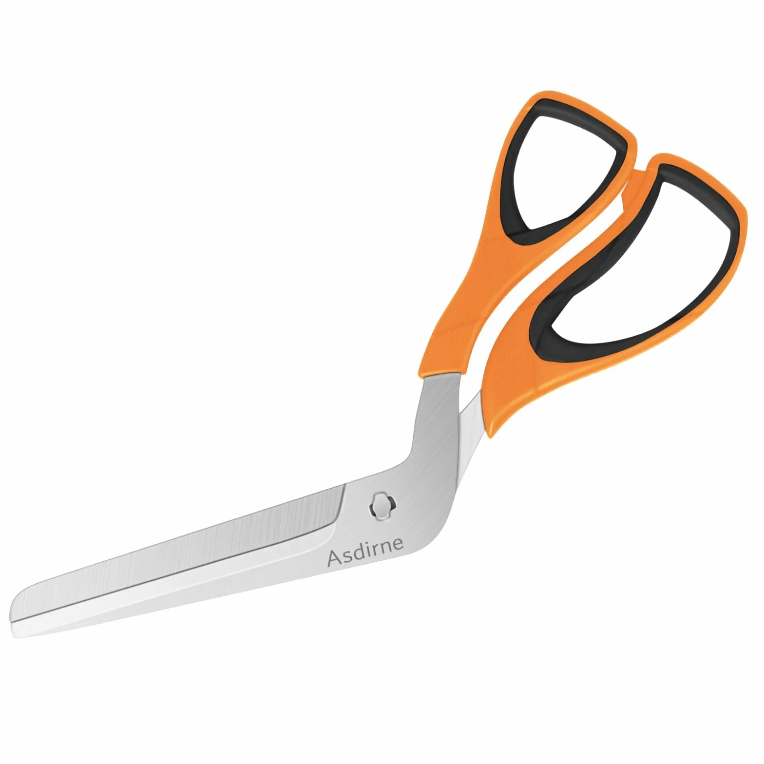 Asdirne Forbici da pizza, tagliapizza con lama affilata in acciaio inossidabile alimentare e manico ergonomico, forbici da cucina multifunzionali, 27 cm, nero/arancia