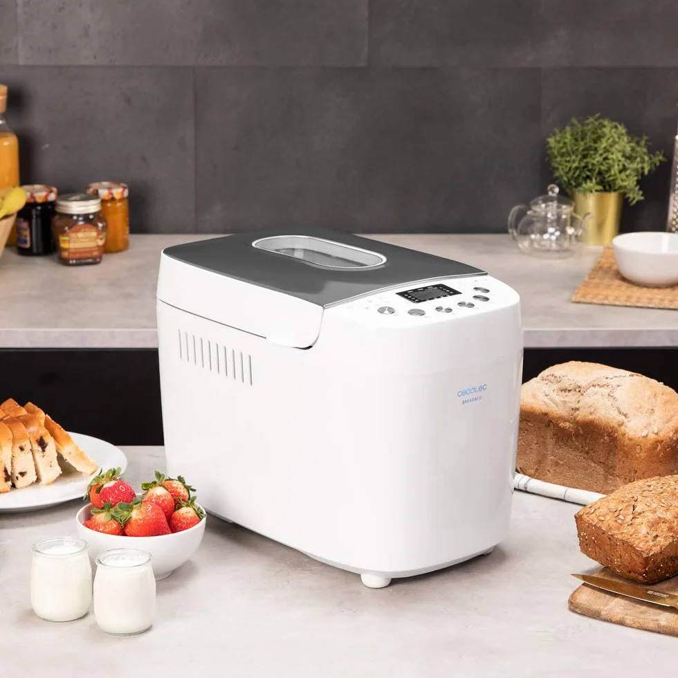Cecotec Macchina per il Pane Programmi Automatici Bread&Co 1500 Perfectcook. 850 W, 1,5Kg, 15 programmi, 2 resistori, Programmabile 15ore, lavabile lavastoviglie, 3 Livelli di Tostatura, Display LCD