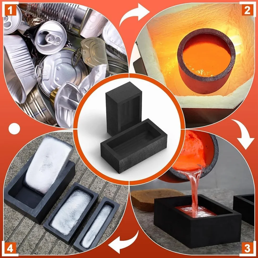 Stampo per Fusione 5KG Grafite 7x2,8x2 Alluminio Rame Argento