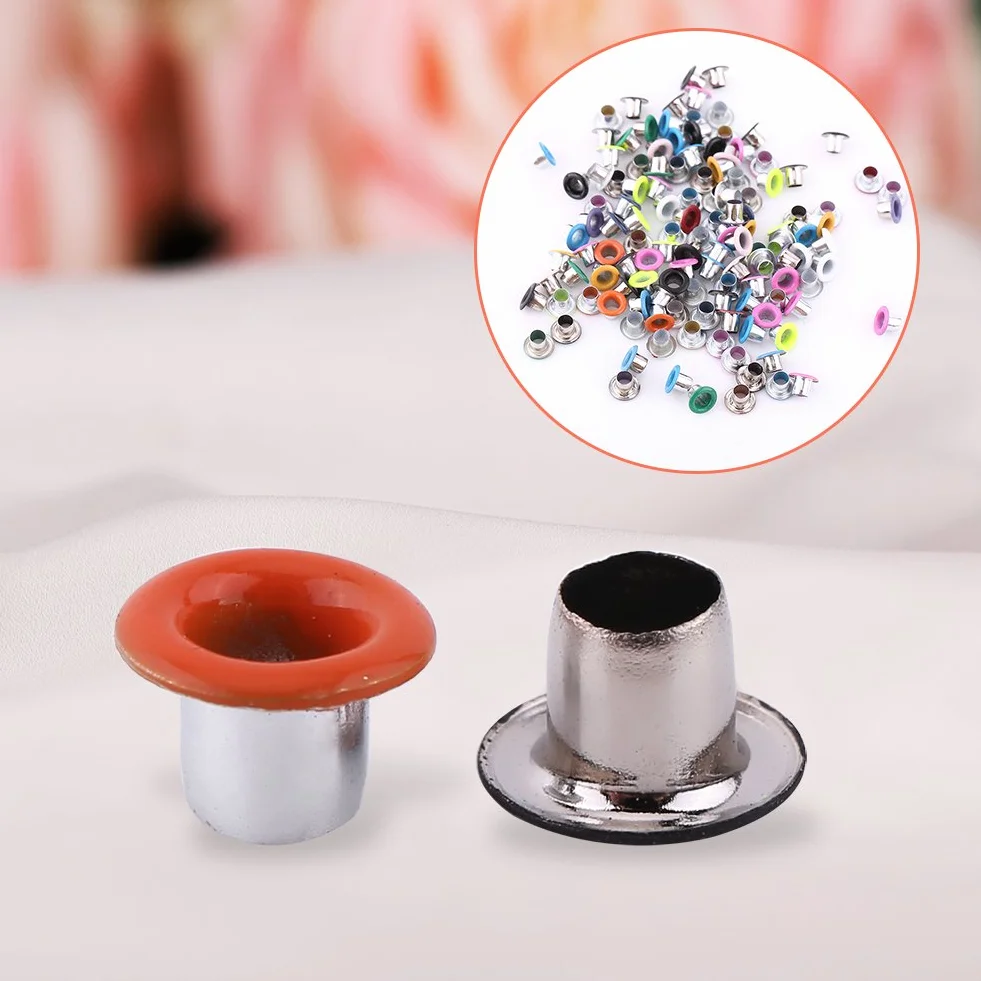Occhielli rotondi metallo da 3 mm 500 pezzi colori misti, per scrapbooking scarpe artigianali pelle vestiti fai da te