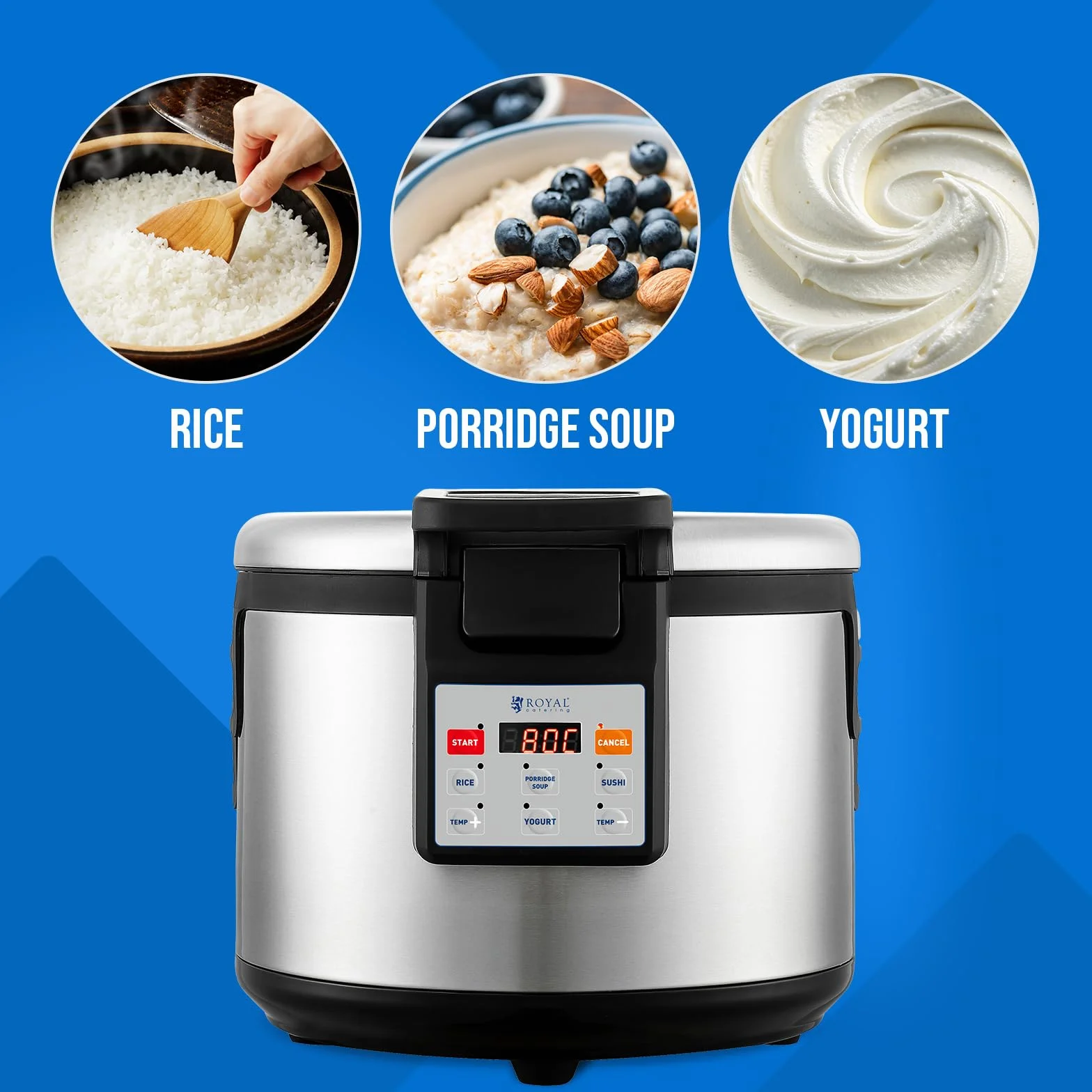 Royal Catering Scaldariso 26 l Macchina per lo Yogurt Scalda Minestra Impostazione Digitale Temperatura 40-80 °C