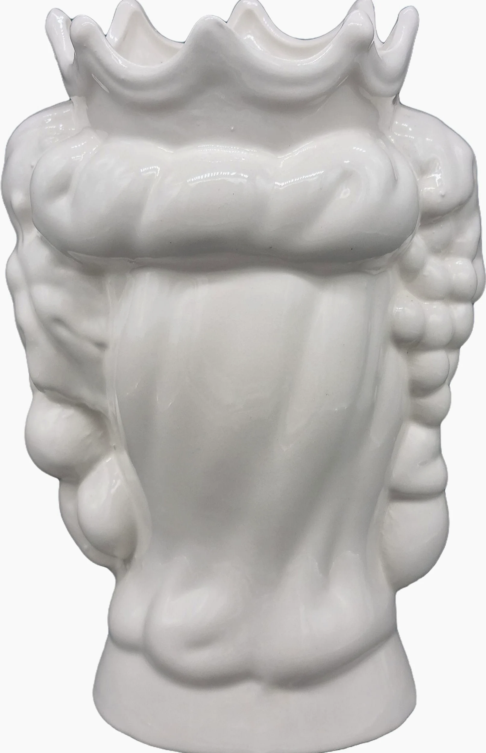 sicilia bedda - Teste di Moro in Ceramica di Caltagirone - Prodotto 100% Artigianale - Alta qualità (Altezza 35 Centimetri, Uomo Bianco Lucido)