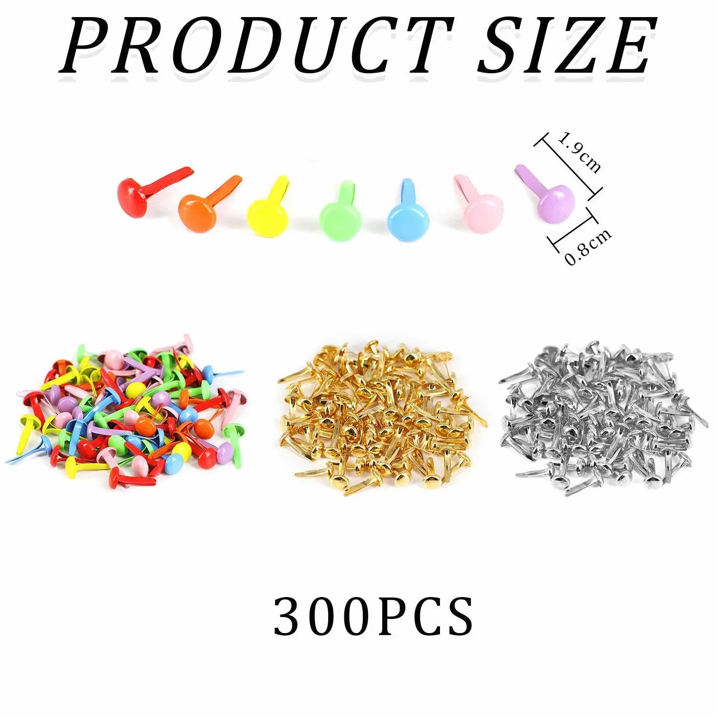 300 Pezzi Chiodi in Metallo Colorato per Bambini, Materiali Fatti a Mano, Decorazione Artigianato Casa Ufficio
