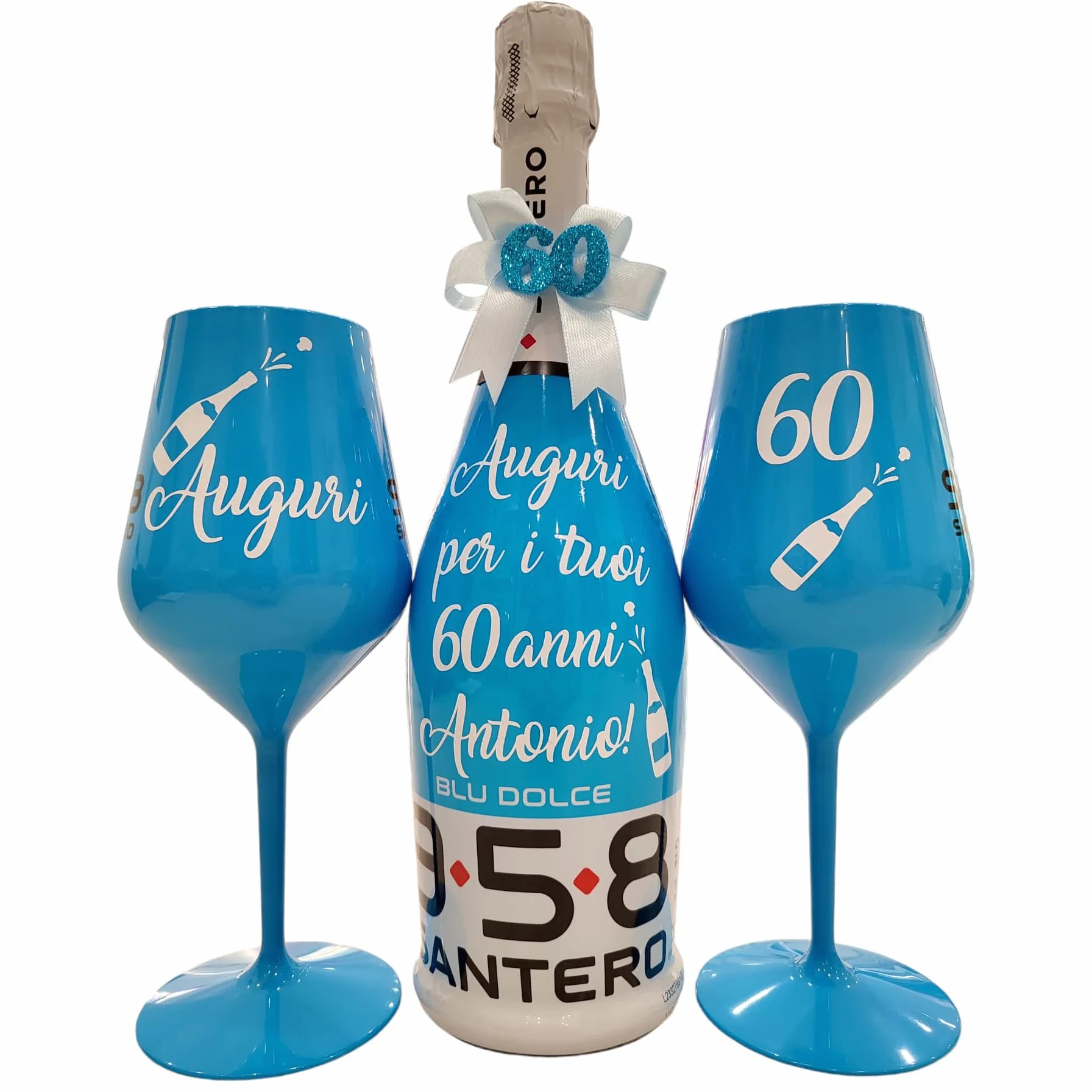 BOTTIGLIA Spumante Bicchiere Personalizzabili San Valentino Anniversario Proposta Matrimonio