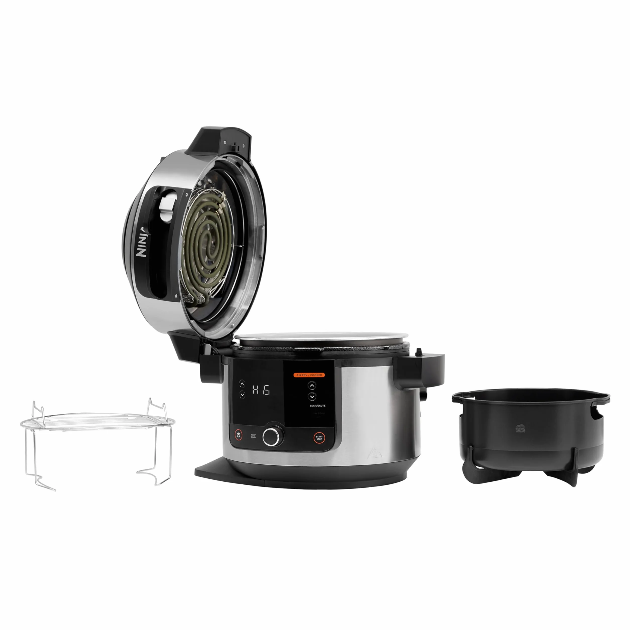 Ninja Foodi Multicooker SmartLid 6L Acciaio Inox 11 Funzioni Pentola a Pressione Friggitrice ad Aria Cottura a Vapore
