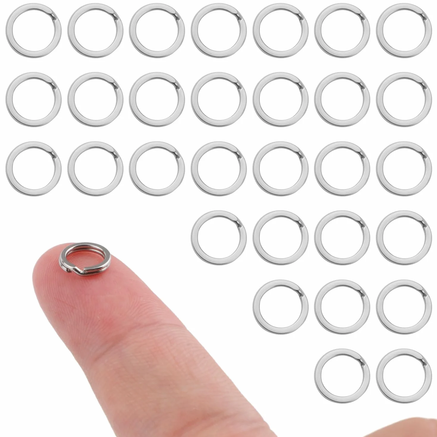 30 Pezzi Anelli Divisibili, 8 mm Portachiavi in Acciaio Inossidabile Anelli Portachiavi Anelli di Salto Divisi per Creazione di Gioielli Attacco Per Chiavi Della Macchina