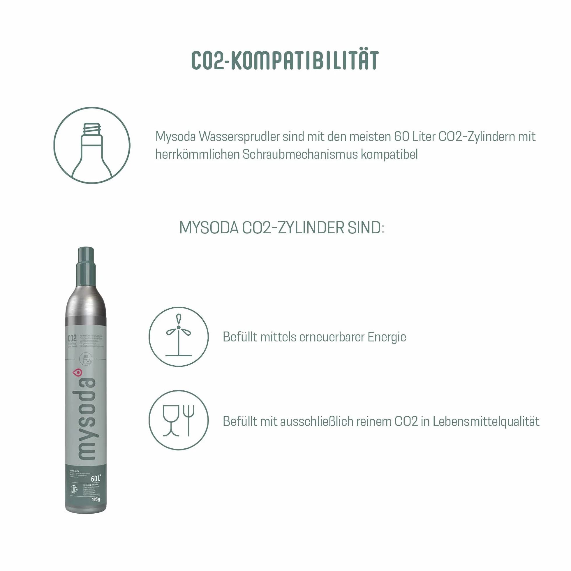 Mysoda Woody - Gasatore d’acqua per l’acqua frizzante in materiale composito di legno con bottiglia in PET e bombola CO2 inclusa - Blanco