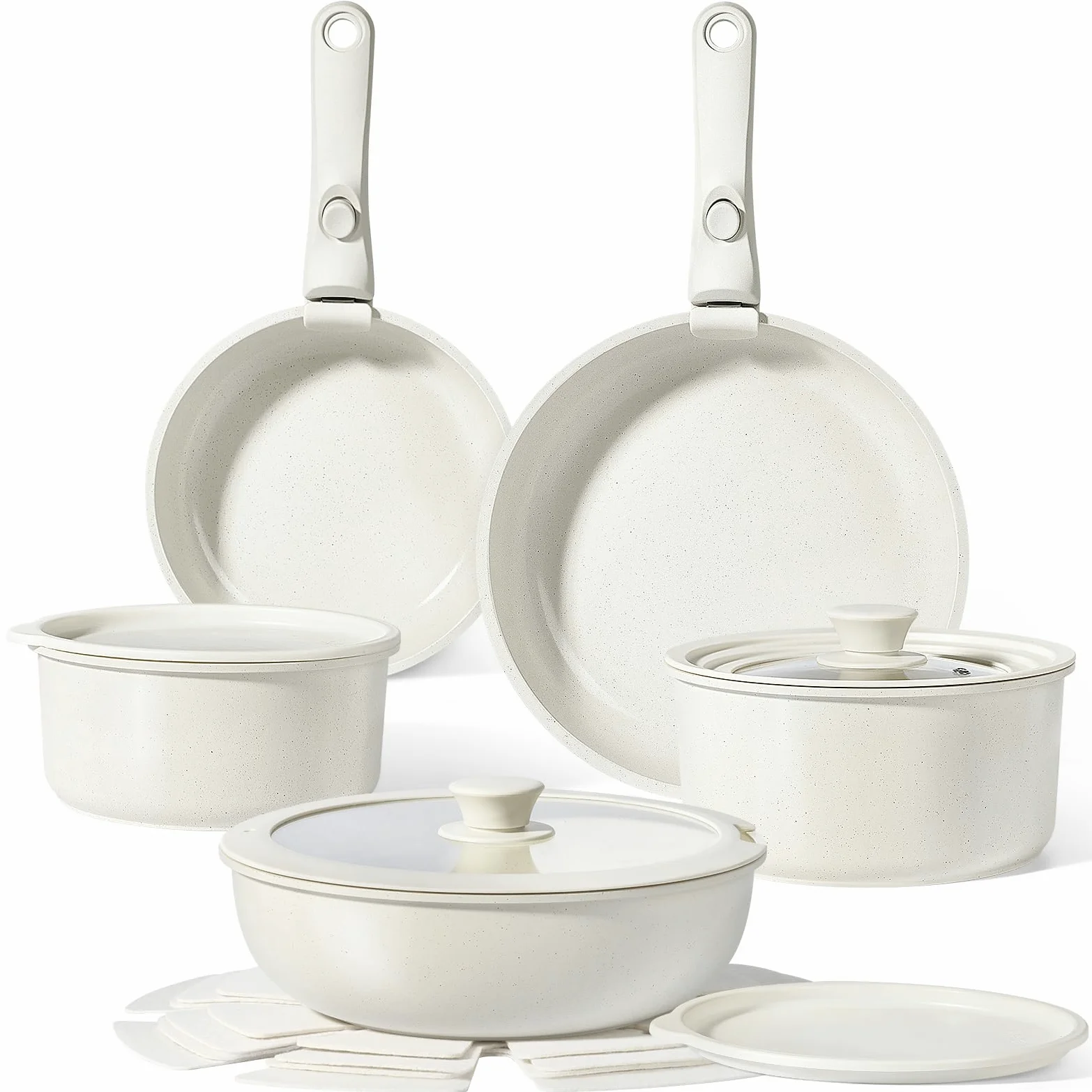 Gipp Set Di Padelle E Pentole Con Rivestimento Antiaderente - Set Di 15 Pezzi Con Manici Rimovibili, Senza Sostanze Tossiche, Adatto Per Induzione, Forno E Lavastoviglie