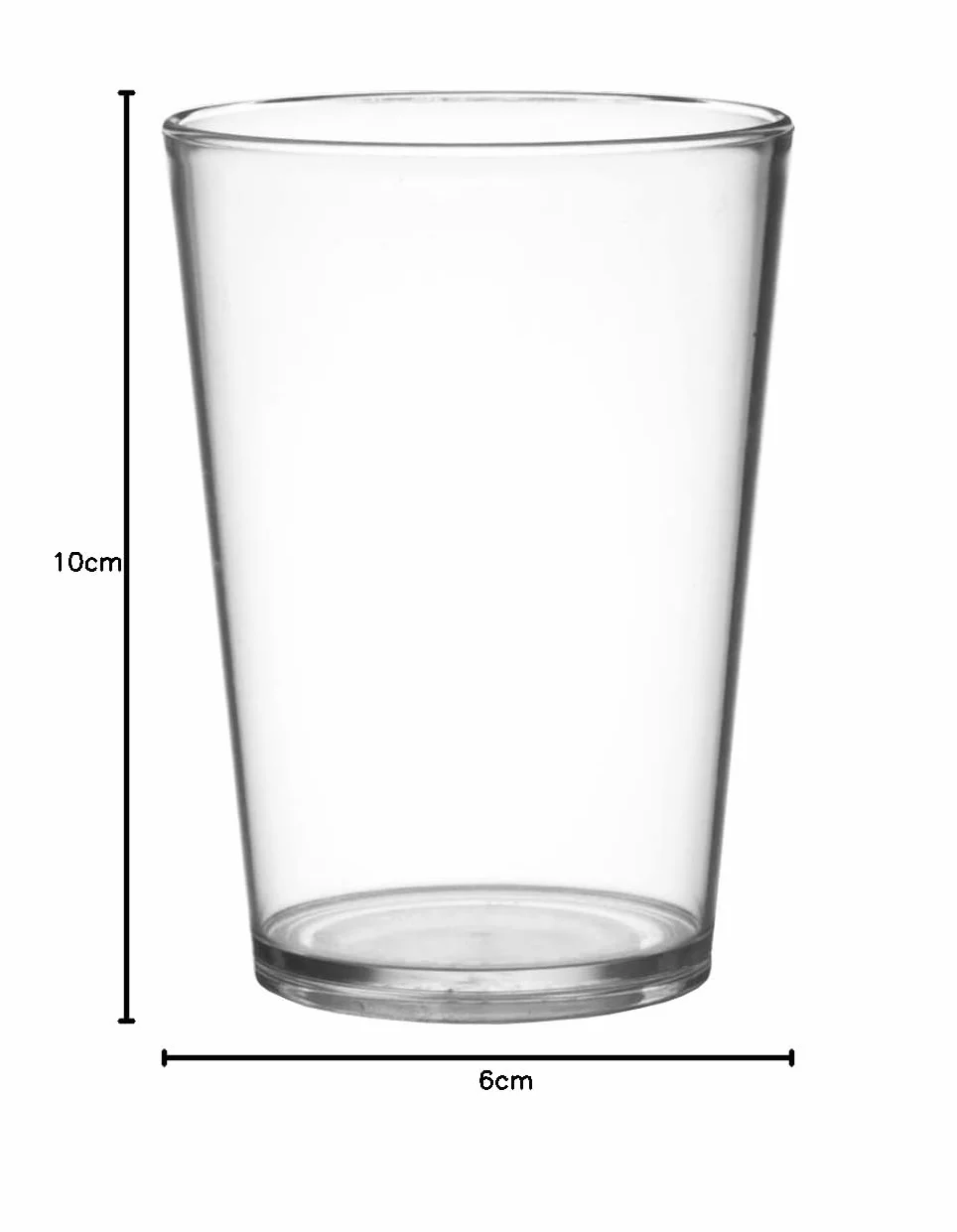 Bicchiere in Plastica Riutilizzabile Akua Trasparente 25 Bordo 20 cl - 6 Pezzi Lavabile in Lavastoviglie Made in Italy