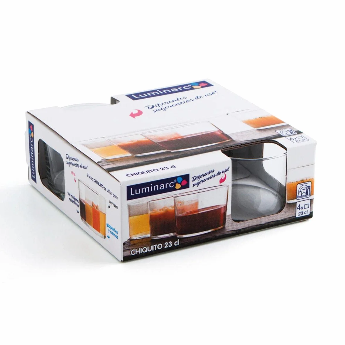 Luminarc Vetro piccolo bicchiere con custodia 23 xl 4 pezzi