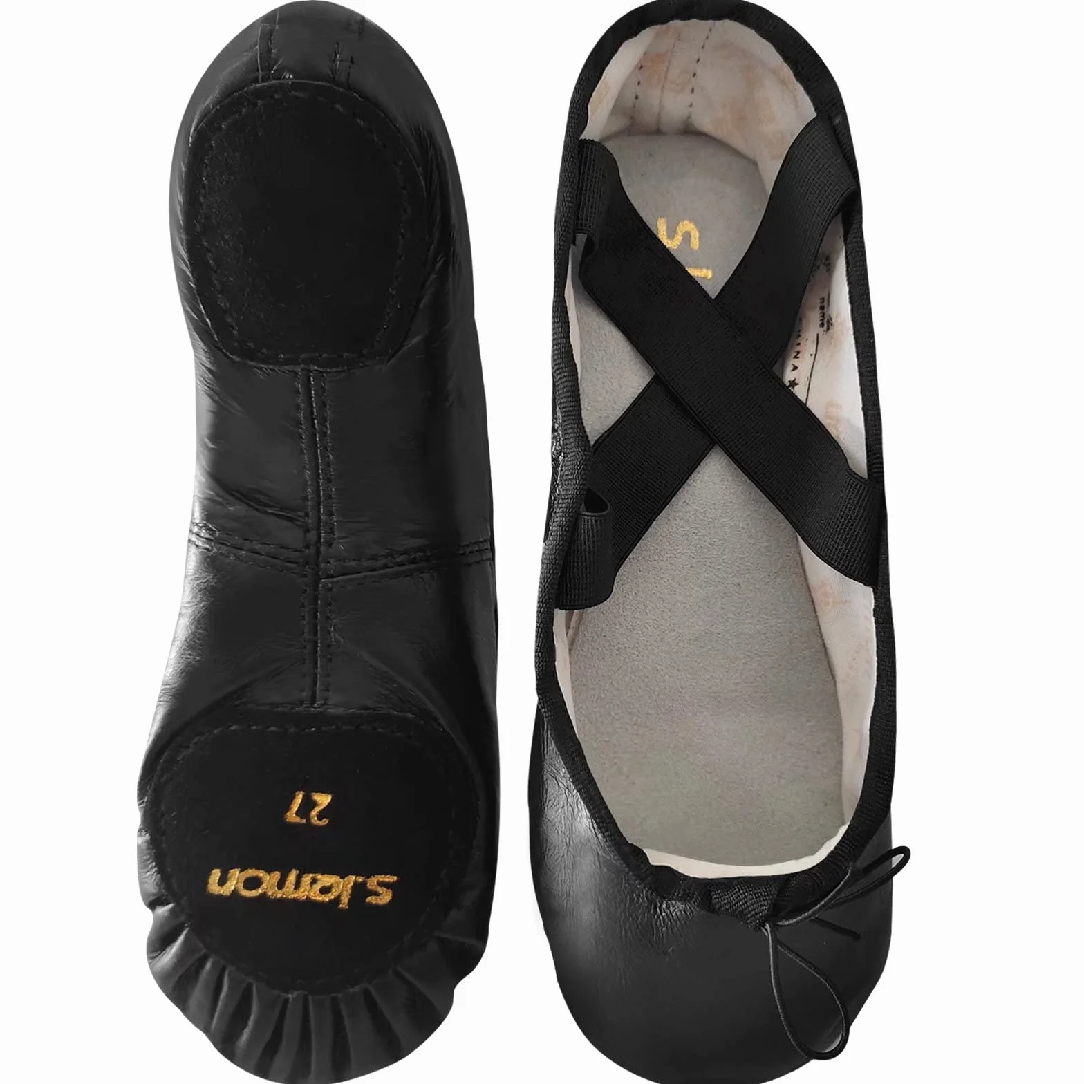 Pelle Scarpette da Danza Classica Diviso Suola Ginnastica Ballo Scarpe Mezzepunte