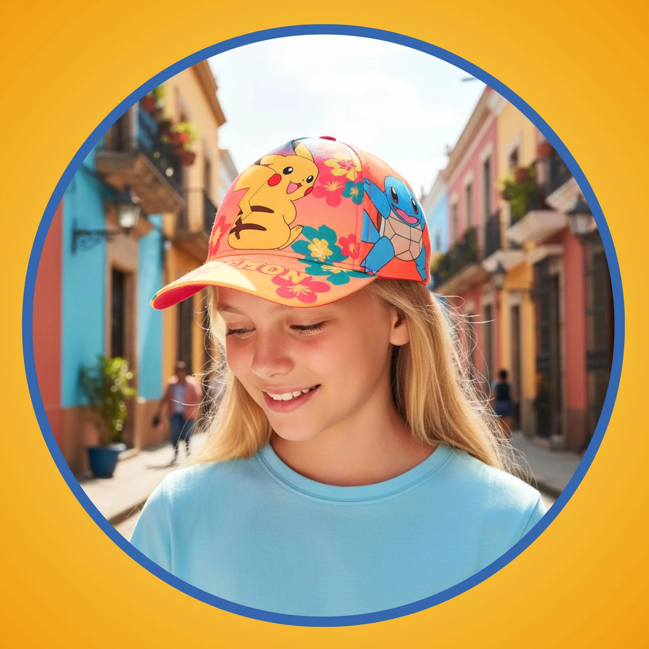 Pokémon Cappello da Baseball Ragazze, Berretto con Pikachu, Squirtle, Eevee, Charmander e Mew, Cappello Estivo per Bambine
