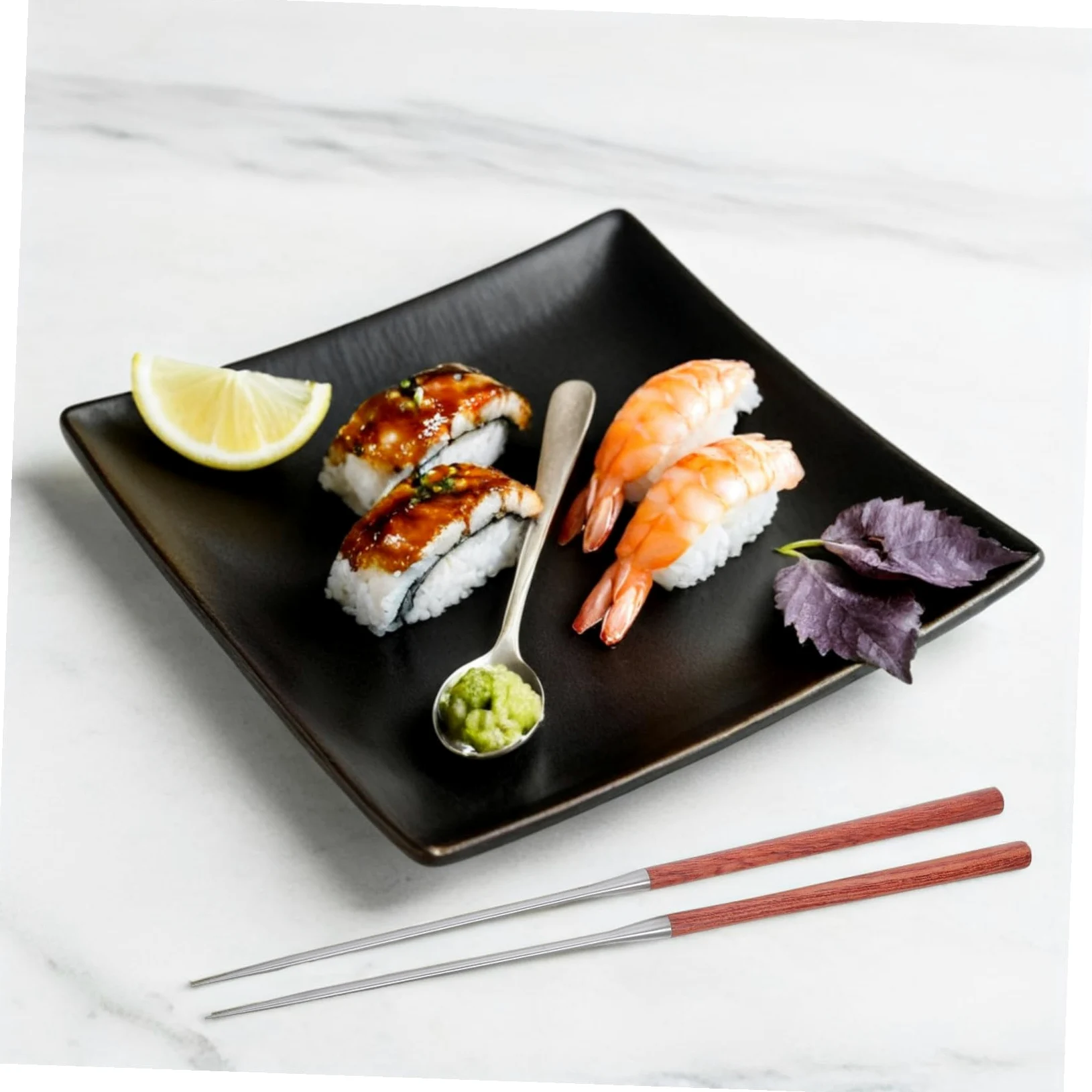 Bacchette per Sushi in Acciaio Inossidabile Impugnatura in Legno, Punta Appuntita per Precisione, Leggere e Riutilizzabili, per Mangiare e Lavoro