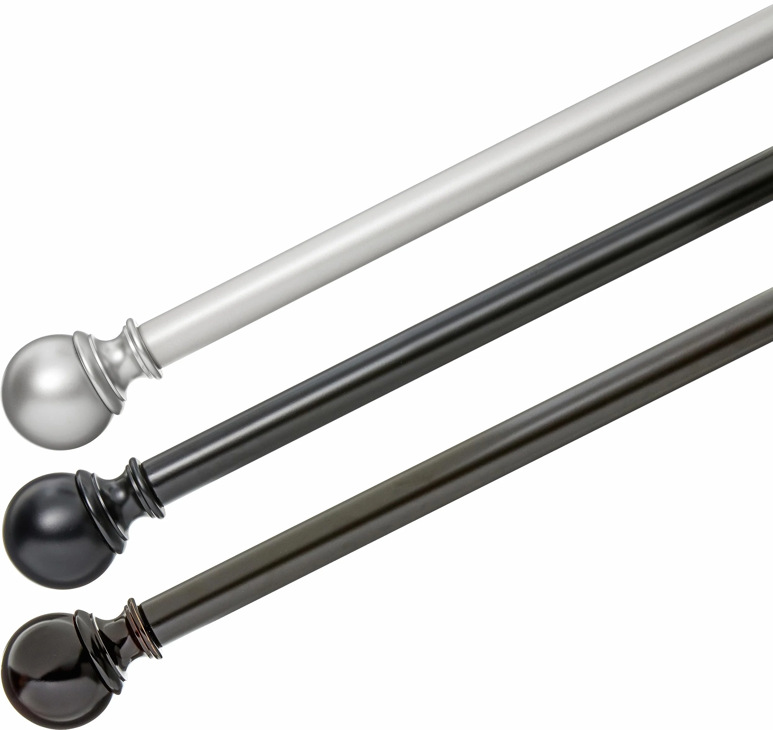 Amazon Basics Bastone per tenda estensibile diametro 19 mm da 91 a 183 cm nero