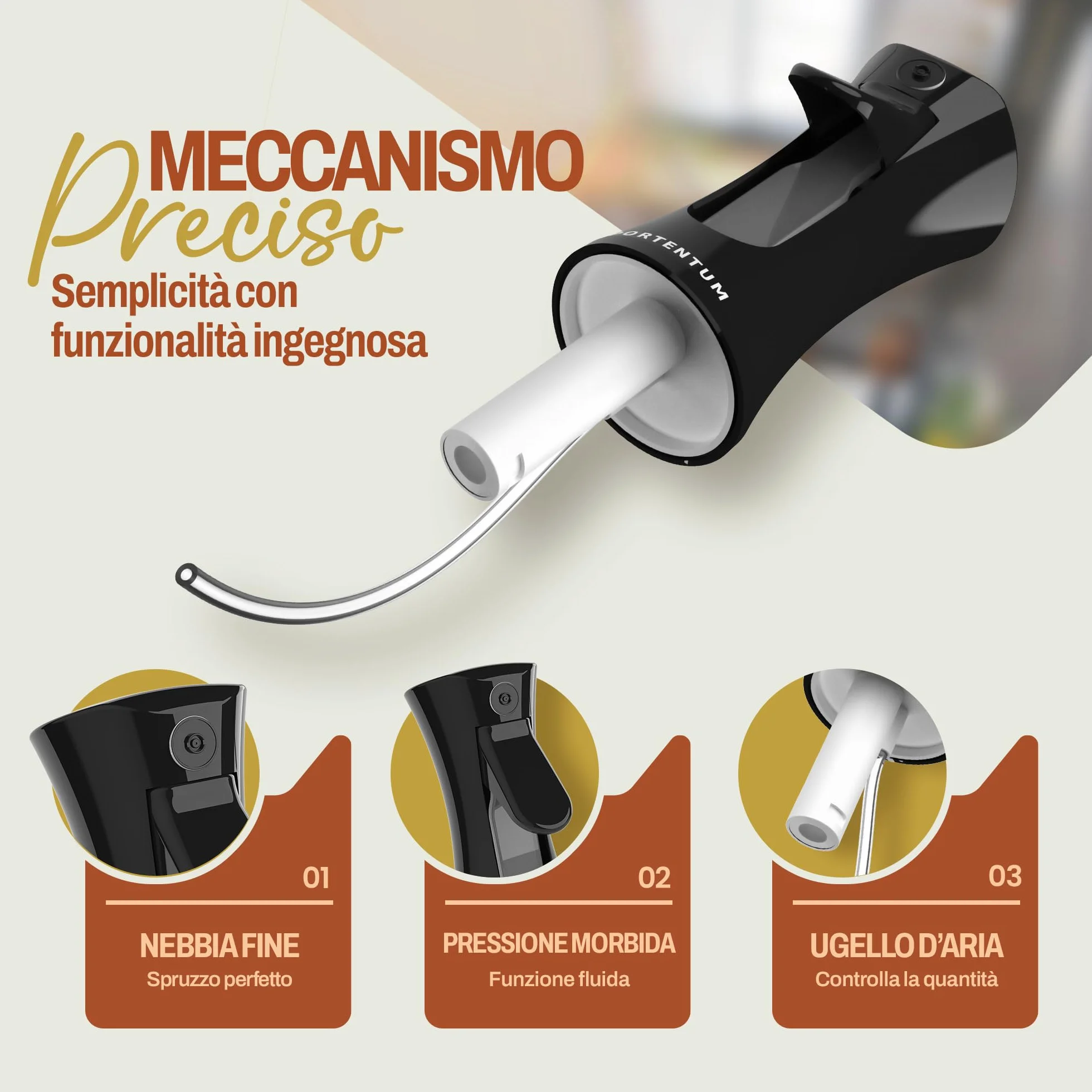 PORTENTUM Spruzzino olio per friggitrice aria 300ml Spray Olio Cucina Antigoccia