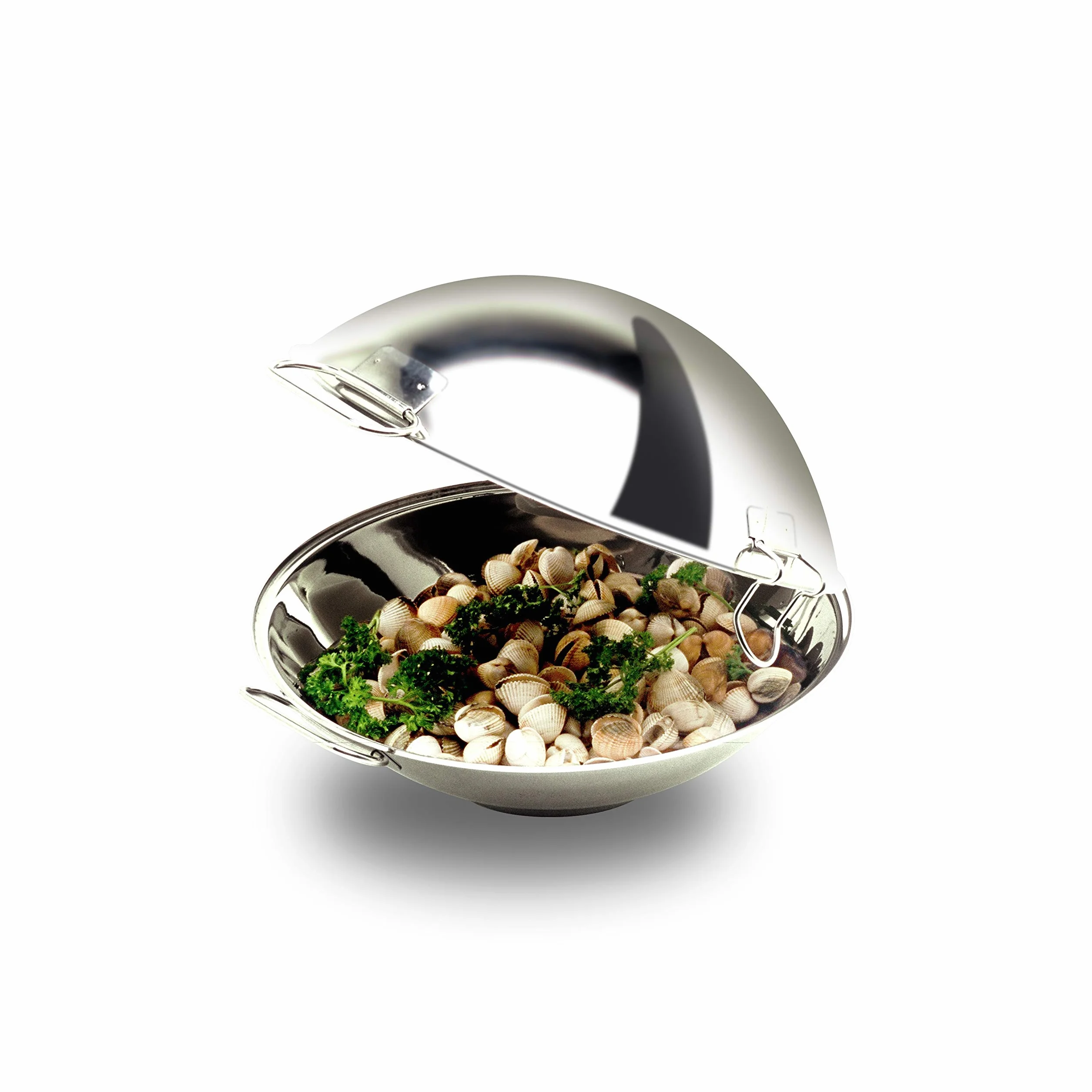 Artame ART32802 – Cataplana, Casseruola, Wok – Tutte Le luci di Cui induzione, Inox 18/10, Ø 24 cm, Argento