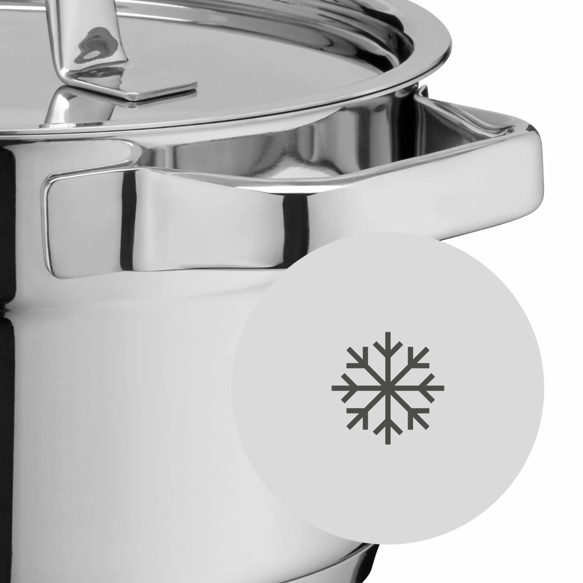 WMF Compact Cuisine - Set di pentole a induzione, 5 pezzi, con coperchio in vetro, in acciaio inox Cromargan lucidato, non rivestito, scala interna