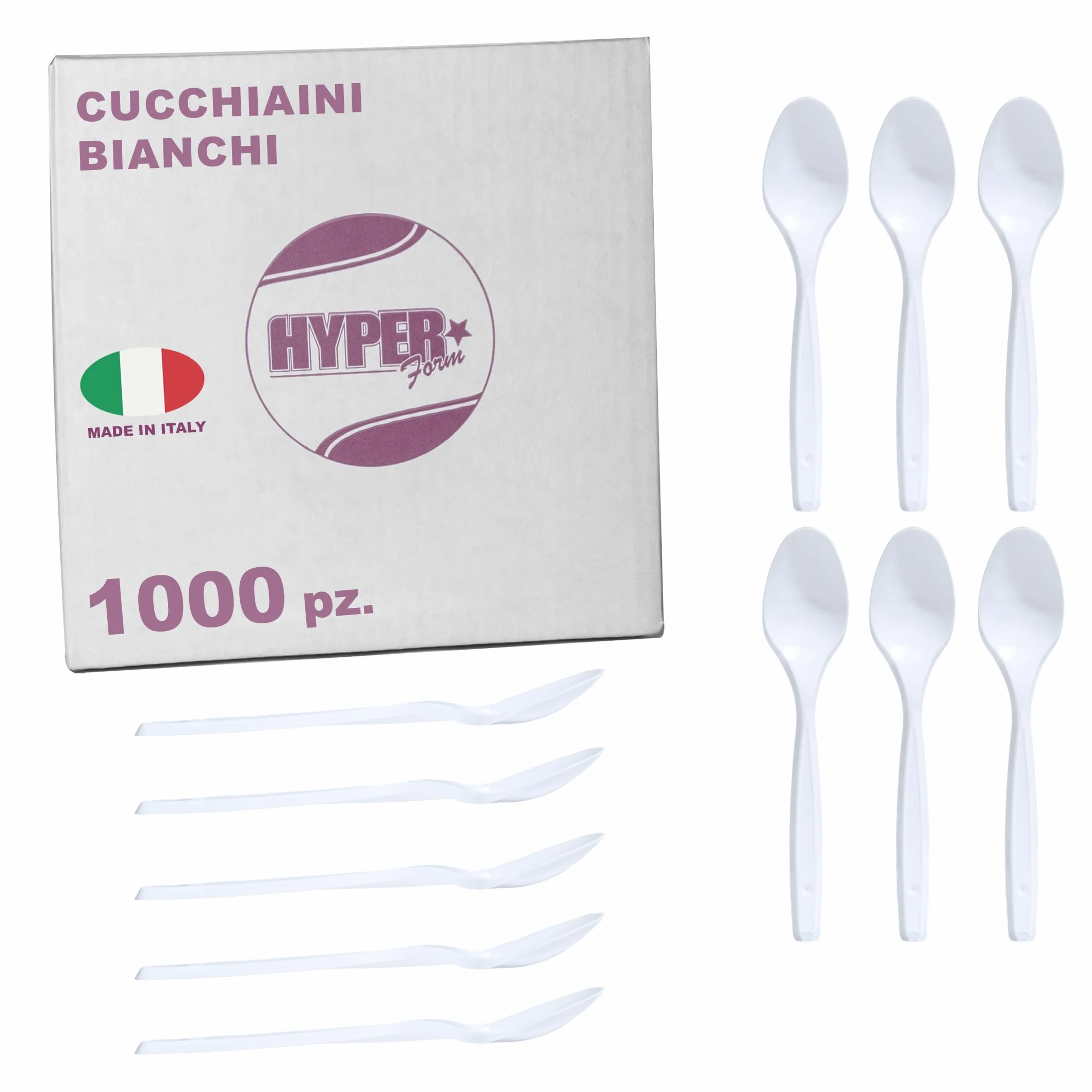 Cucchiaini in Plastica Bianchi Riutilizzabili 1000 Pezzi per Aperitivo e Dessert