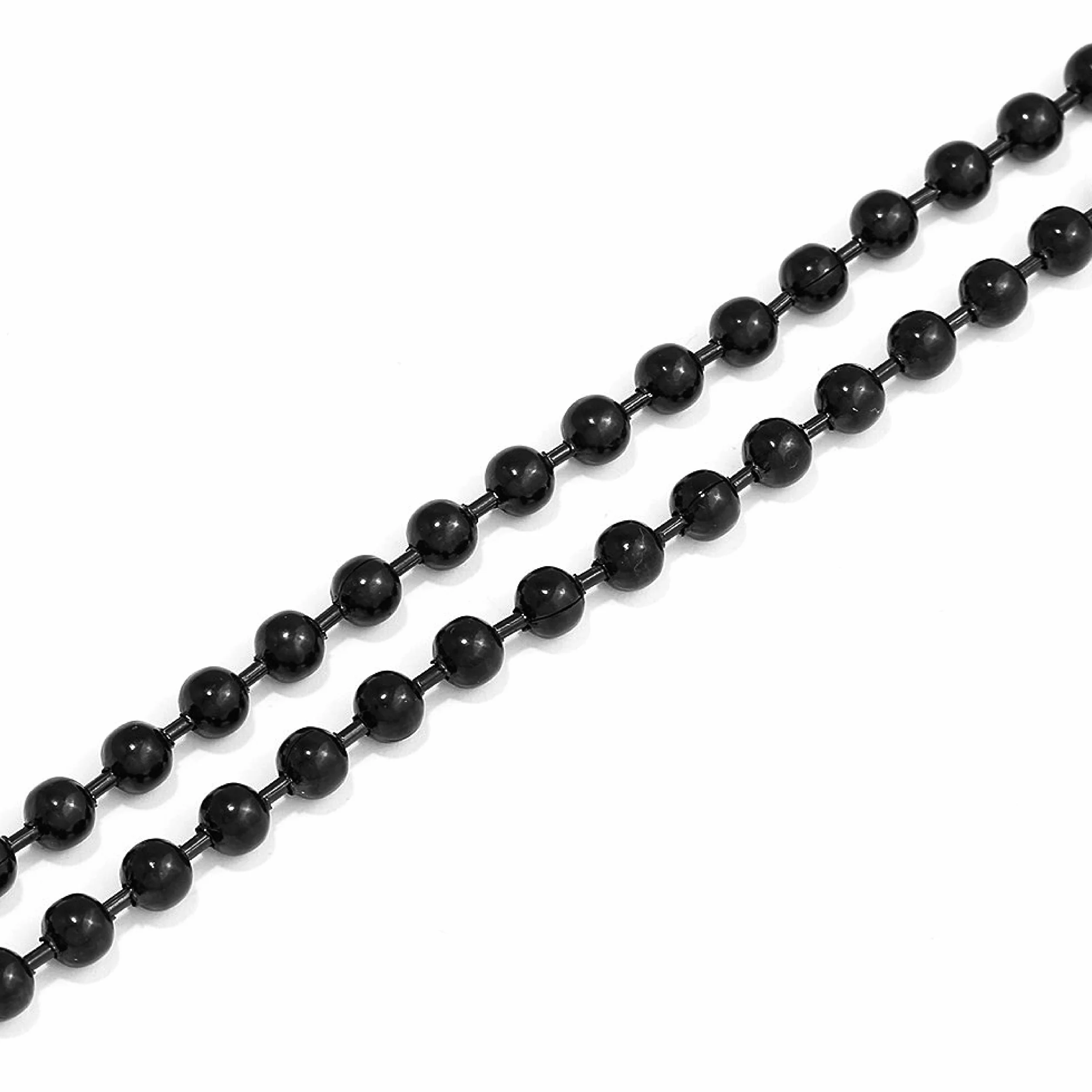 Rosario da uomo in acciaio inox 63 cm nero