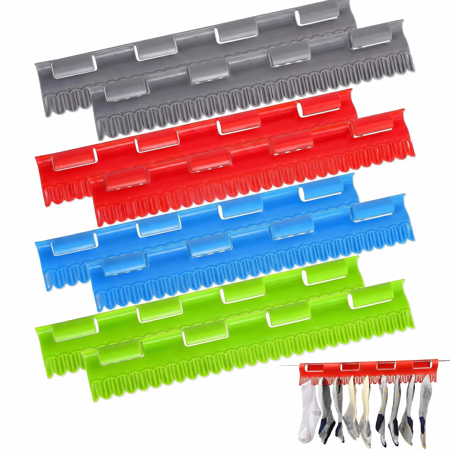8 stendibiancheria per calze, in plastica, da appendere, per calze, biancheria intima, Laundry Supplies (32 x 5 cm)