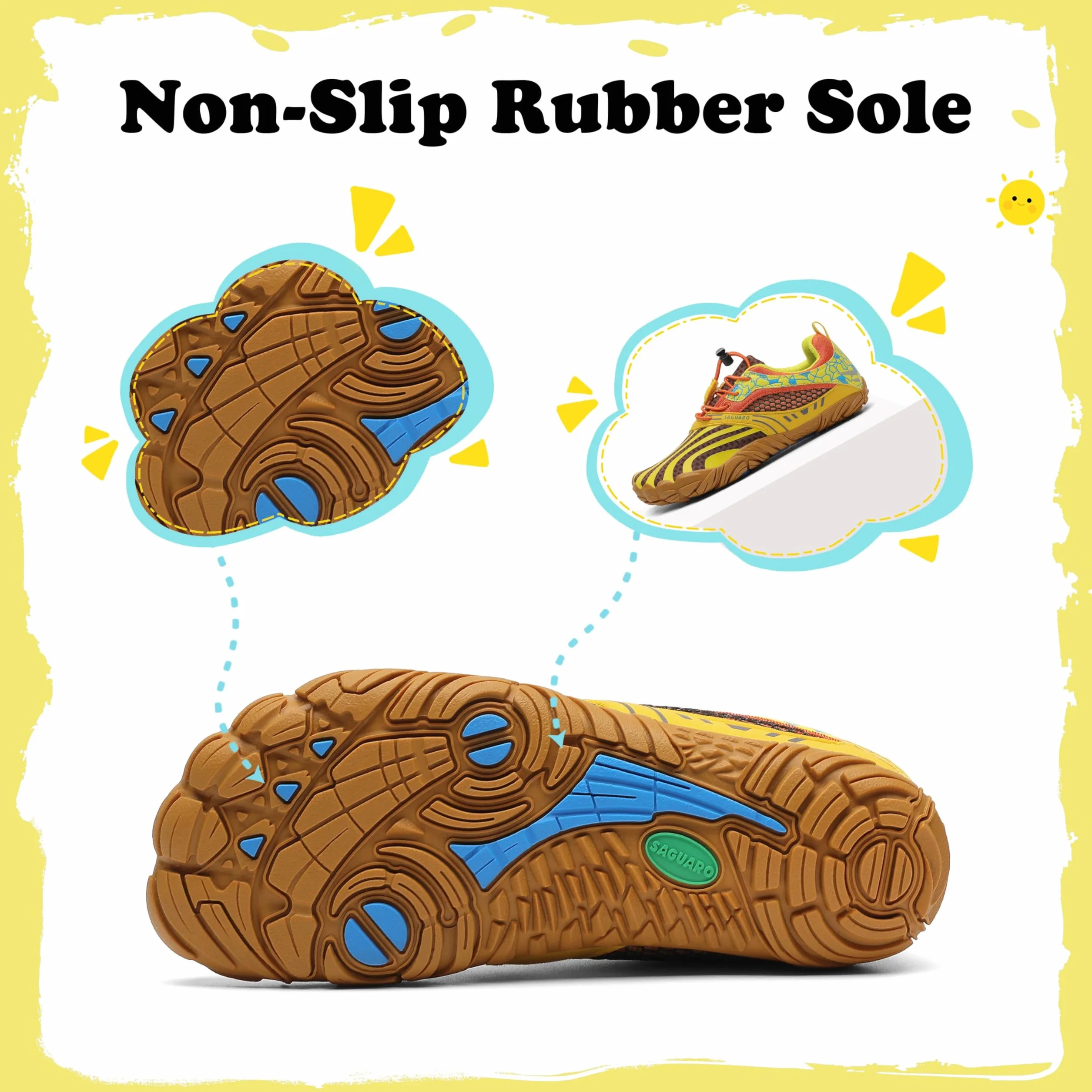SAGUARO Scarpe Barefoot Bambini Trail Running a Piedi Nudi GR.24-36