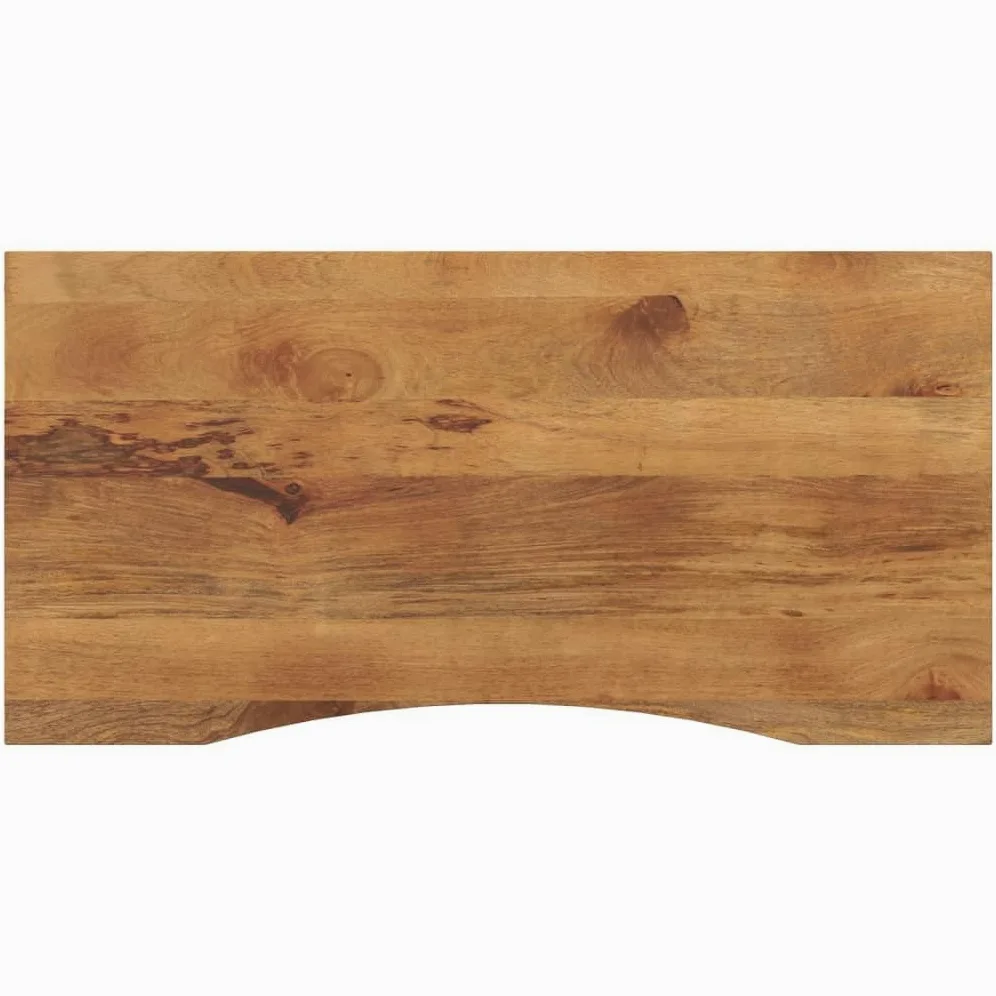 vidaXL Piano Scrivania con Curva 120x50x2,5cm Massello Grezzo di Mango
