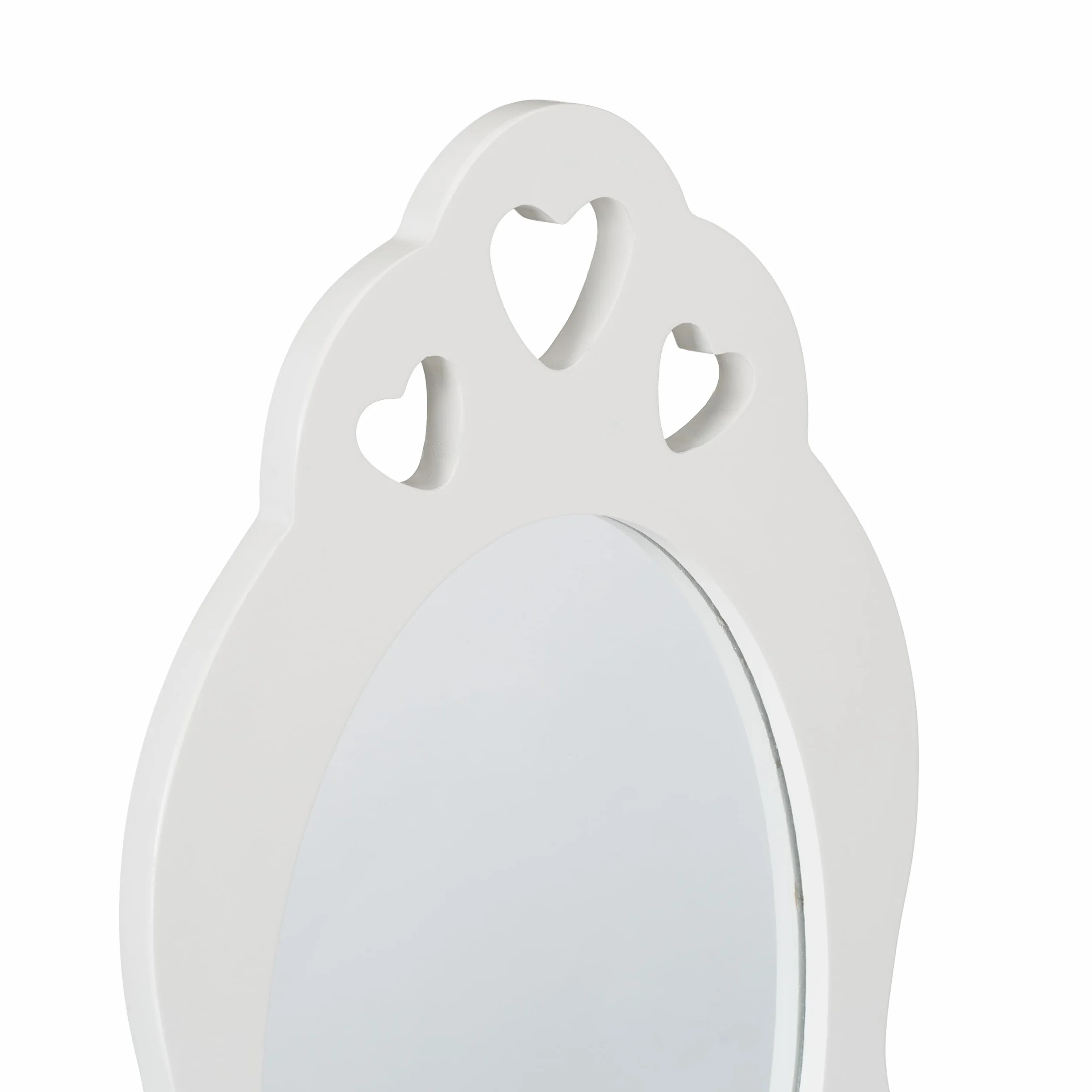 Relaxdays Toeletta Trucco Bambina, Tavolino con Specchio e Sgabello, HLP: 110 x 50 x 30 cm, a Partire dai 3 Anni, Bianco