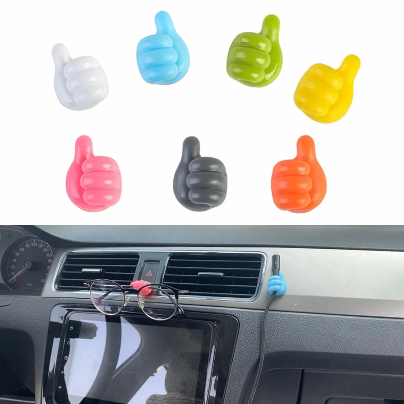 Supporto in Gomma a Forma di Mano per Occhiali Cavo Organizer 2 Pezzi