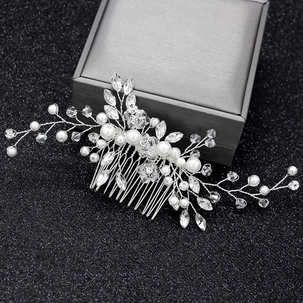 Sposa Pettine per Capelli Donna Fiore Perla Ornamenti Copricapo Accessori