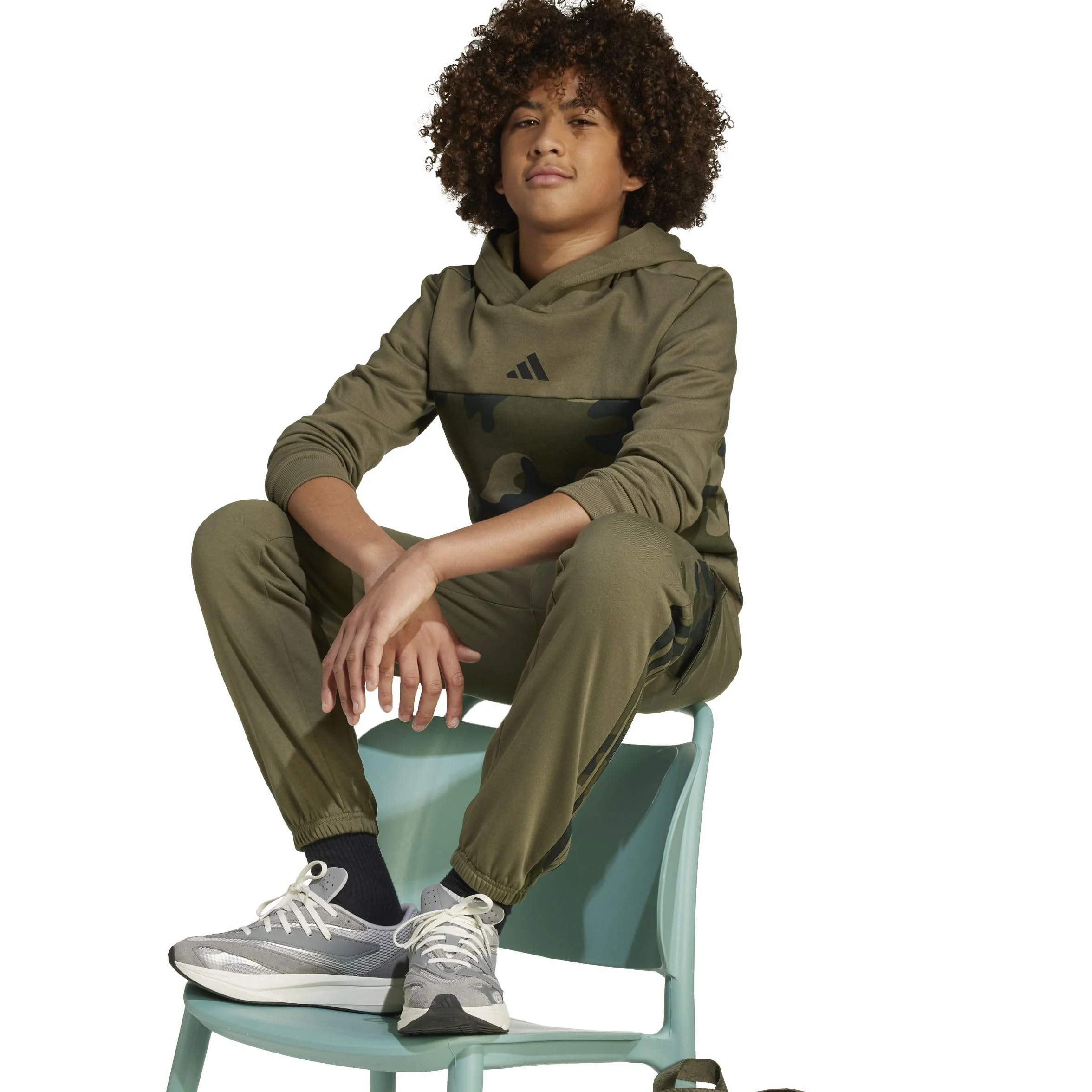 adidas Felpa con Cappuccio Bambini Essentials Stagionale Pile Camo