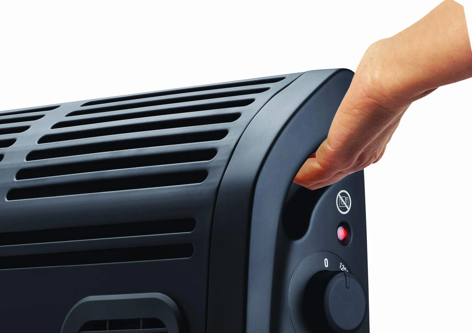 Rowenta Vectissimo termoconvettore, due livelli di potenza CO3035 | Stufa Elettrica Veloce, Potente, Ampia Diffusione dell'Aria, Funzione Turbo, Uso quotidiano semplice, Colore: Nero