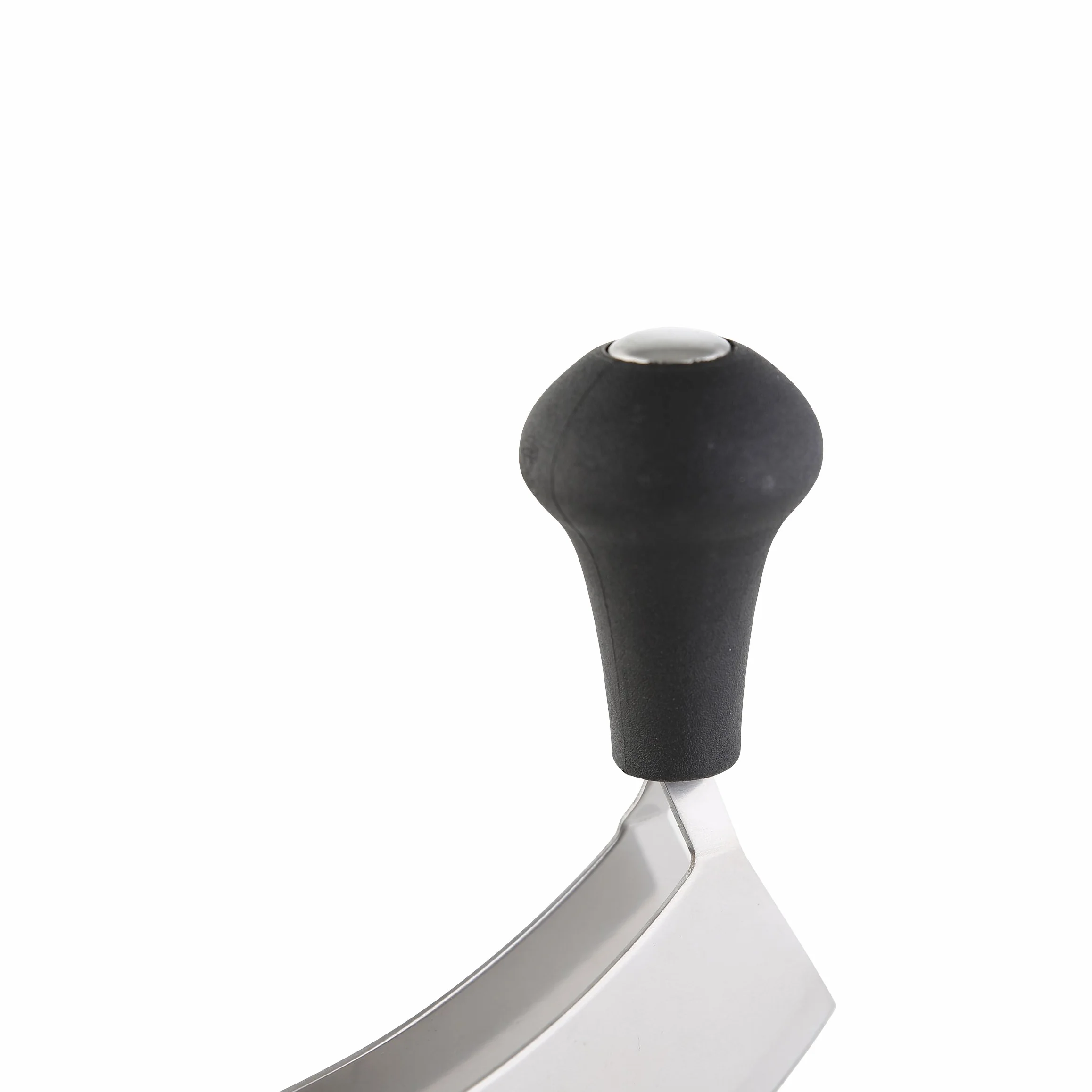 axentia Mezzaluna a Doppia Lama in Acciaio Inox con Manici in plastica, Coltello Cucina per tritare, sminuzzare, ca. 17 x 14 x 4 cm, Argento/Nero