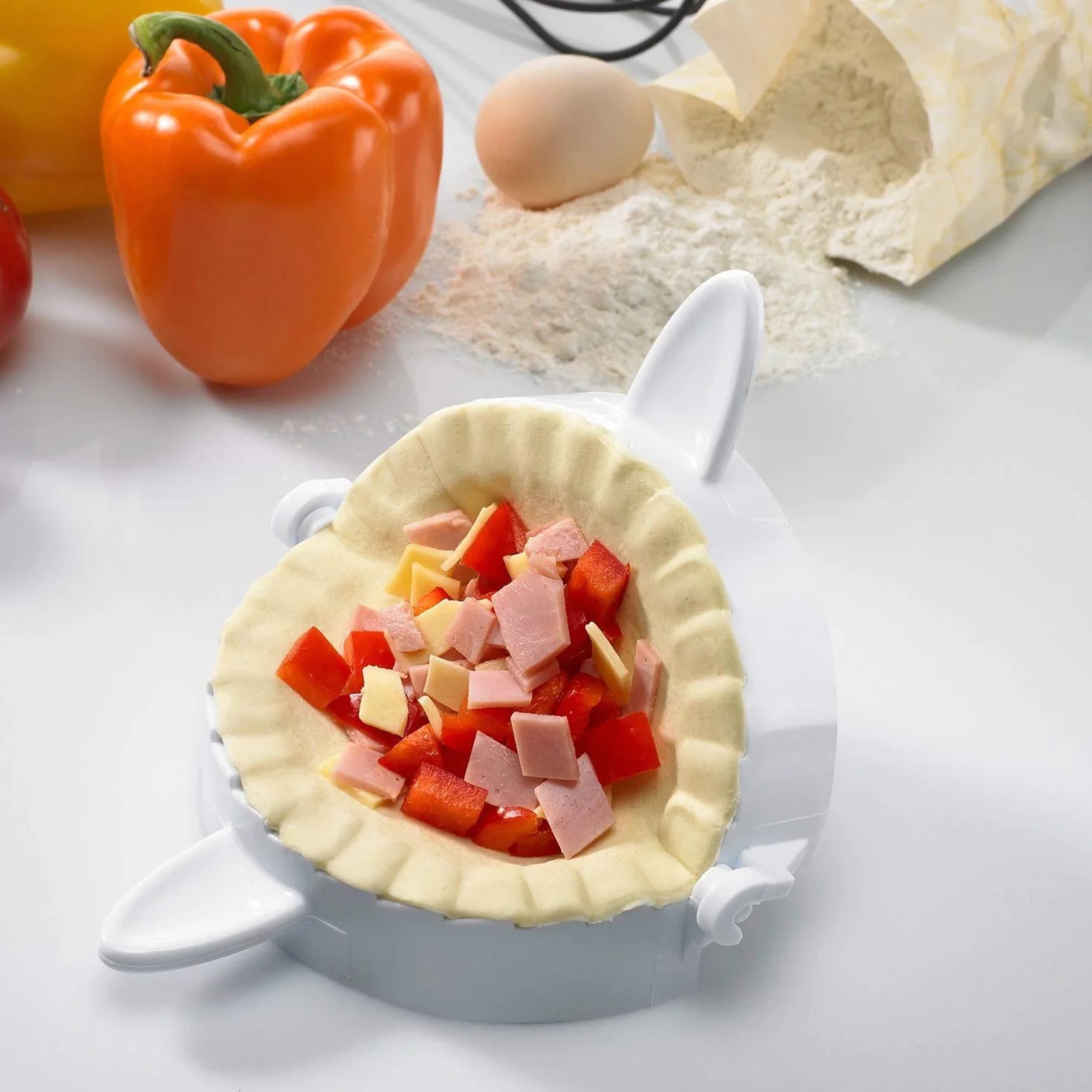 Westmark Set formine per ravioli 3 pezzi Ø 9,5/12/15,5 cm bianco plastica