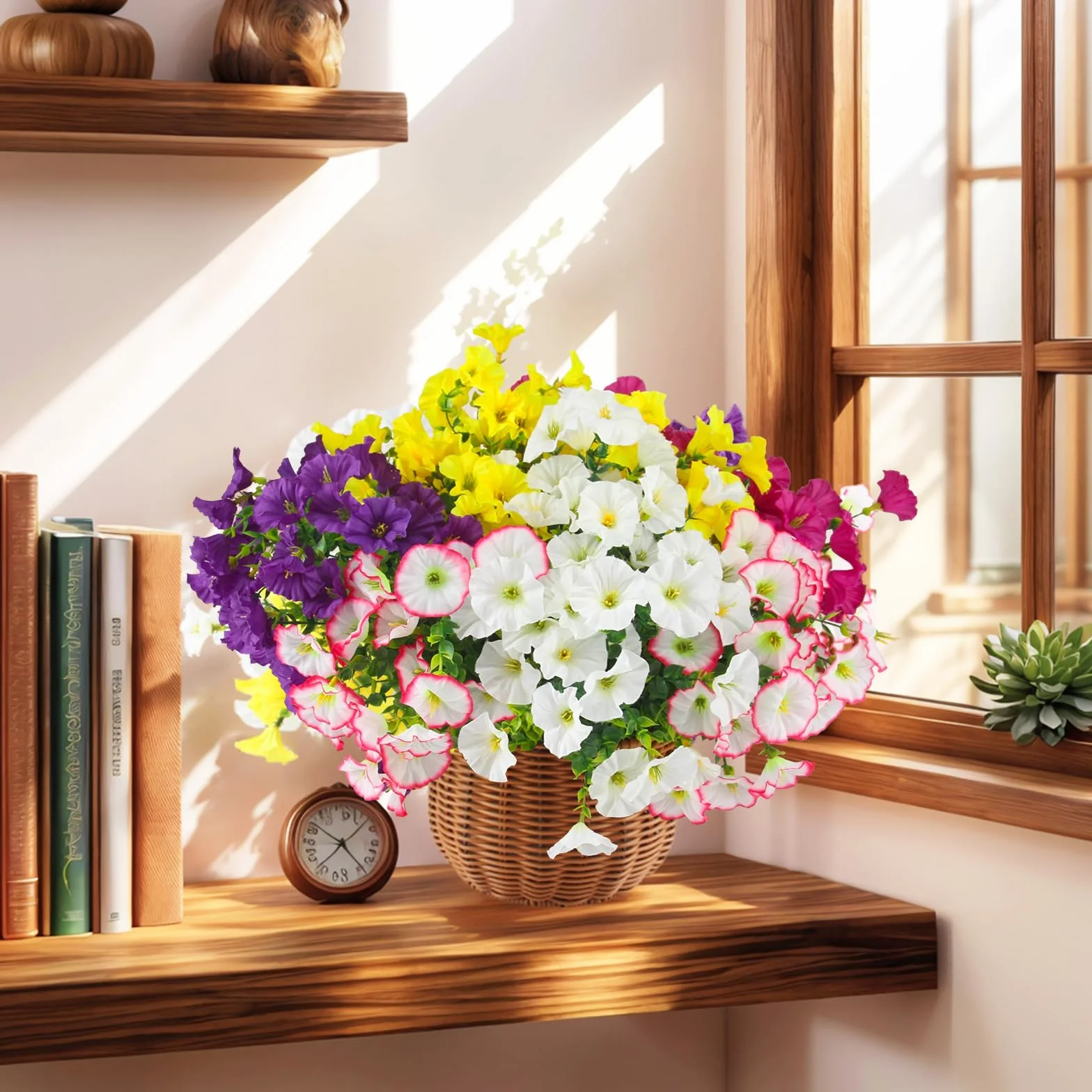 Fiori Finti da Esterno Petunie Artificiali Protezione UV Mazzi 10 Decorazione Giardino