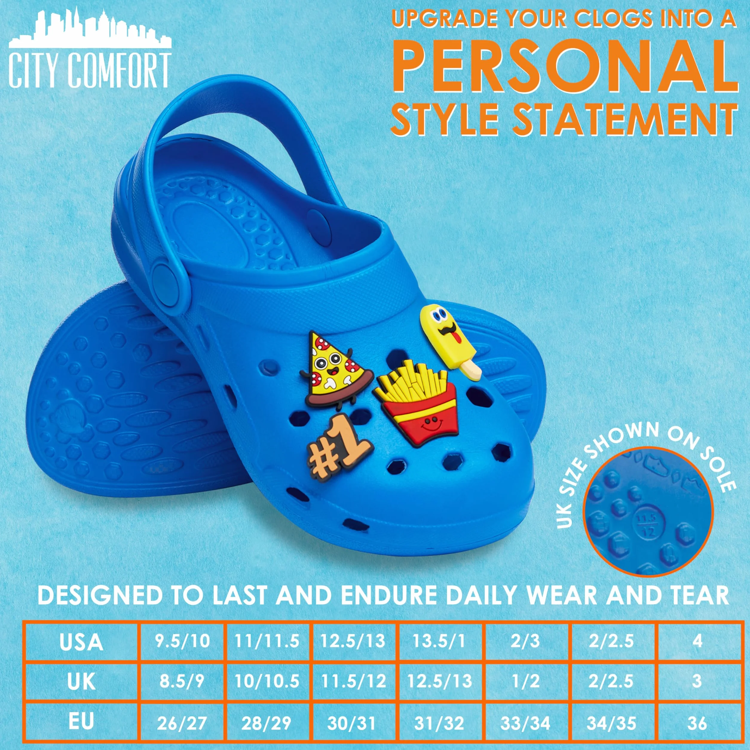 CityComfort Ciabatte con Rimovibile Ragazzo, Spiaggia e Piscina Clogs