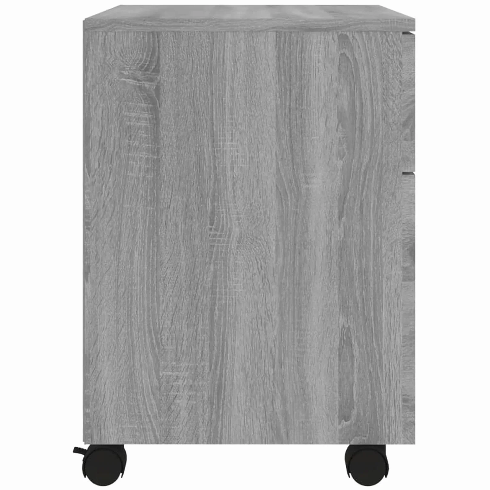 Gecheer Raccoglitore mobile con ruote Sonoma grigio 45 x 38 x 54 cm legno, portaoggetti per documenti a rotelle con cassetto e vano, armadio laterale per ufficio a casa soggiorno