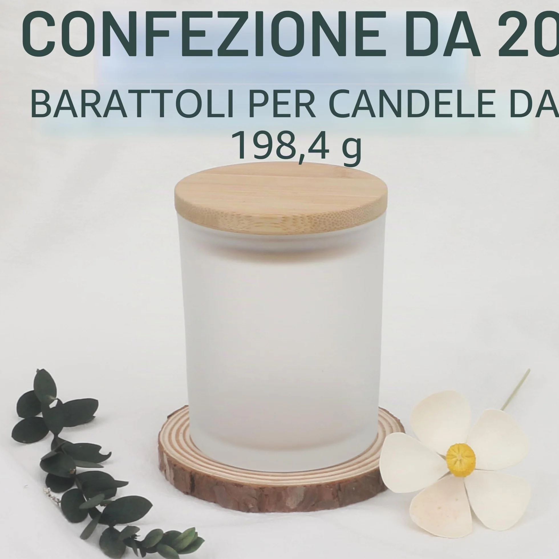 MILIVIXAY 20 barattoli vetro smerigliato 200 ml per candele spezie