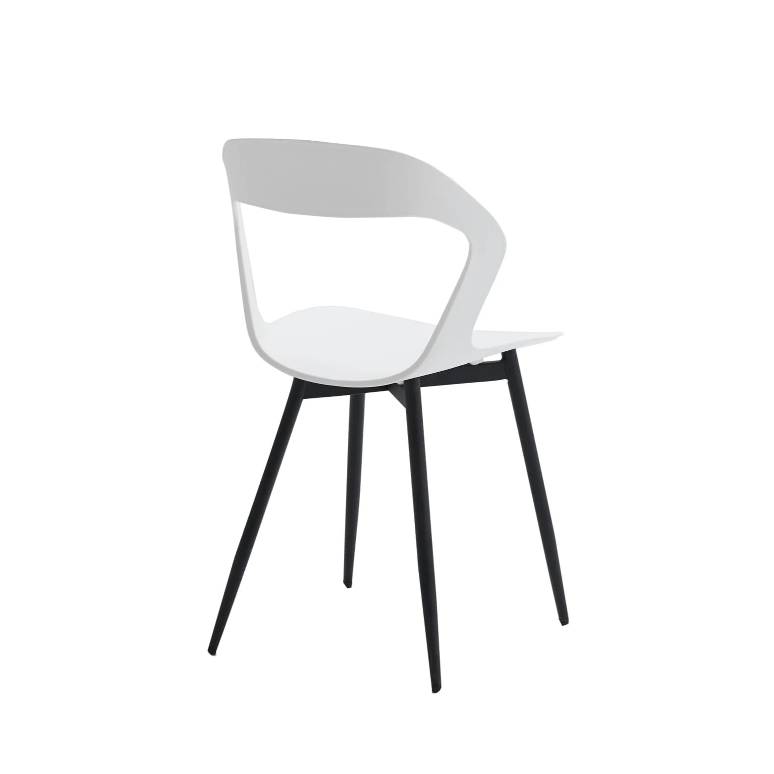 Set di 6 Sedie da Pranzo Moderno, Sedie da Cucina, con Gambe in Metallo Sedia e Grande Design Dello Schienale Cavo, Adatto Per Soggiorno e Sala da Pranzo - Bianco + Nero