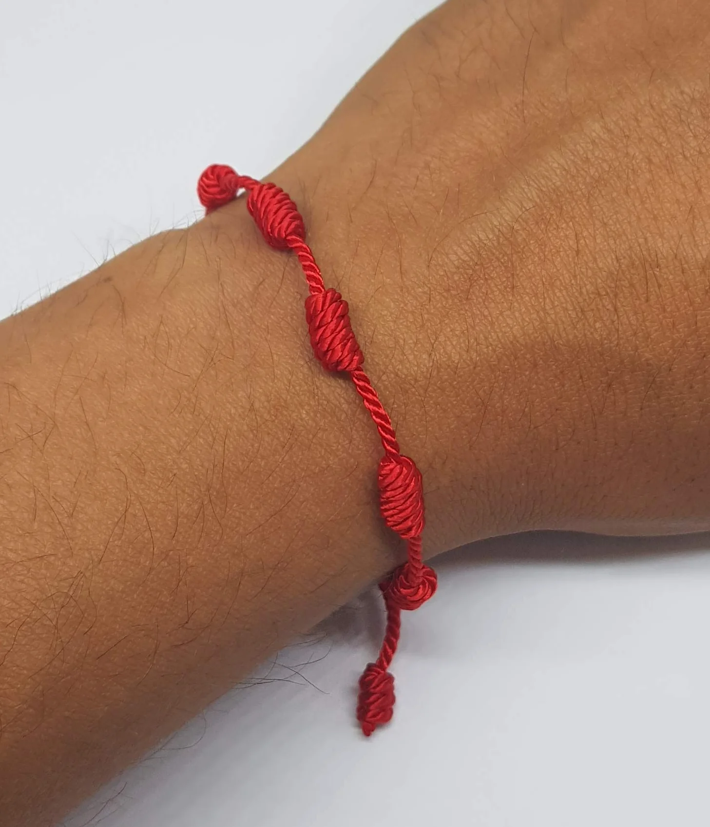 MYSTIC JEWELS By Dalia Braccialetto Cabala Cordoncino Filo Rosso 7 Nodi Regolabile Protezione Malocchio Portafortuna