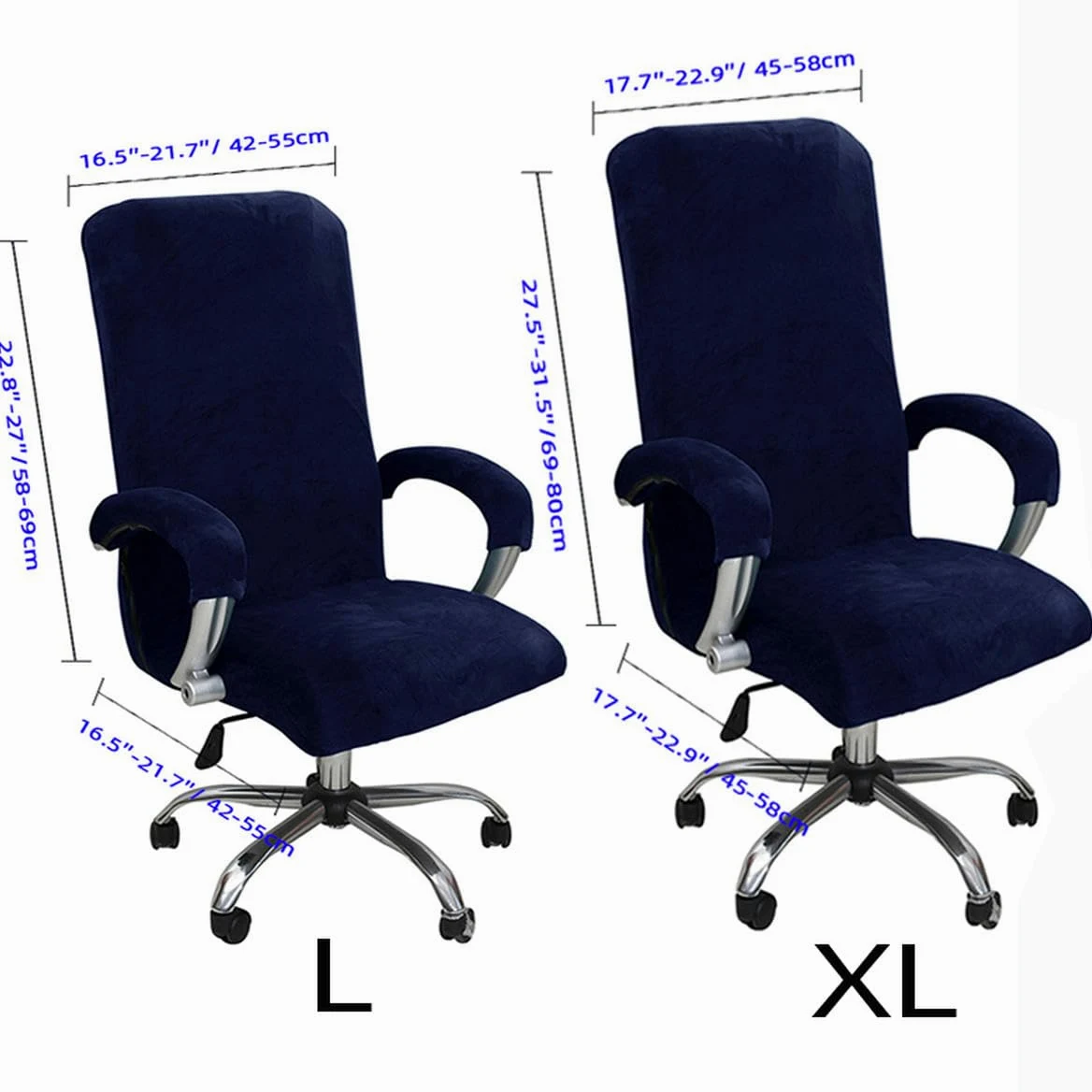 Set di coprisedia in velluto elastico, ispessito, per poltrona da ufficio, Internet, Cafe, cinema, coprisedia girevole rimovibile grigio