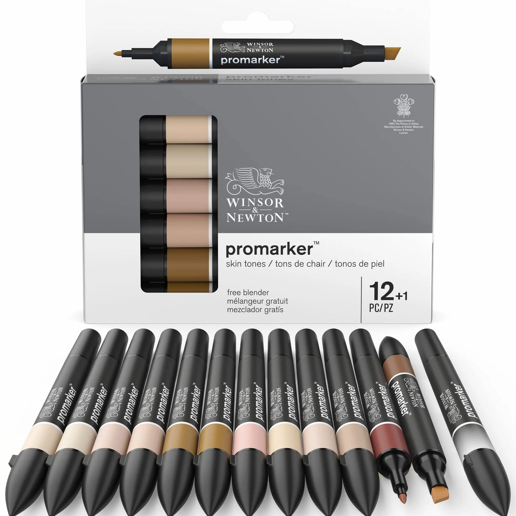 Winsor & Newton Promarker Set 12+1 Blender Tinta Carne