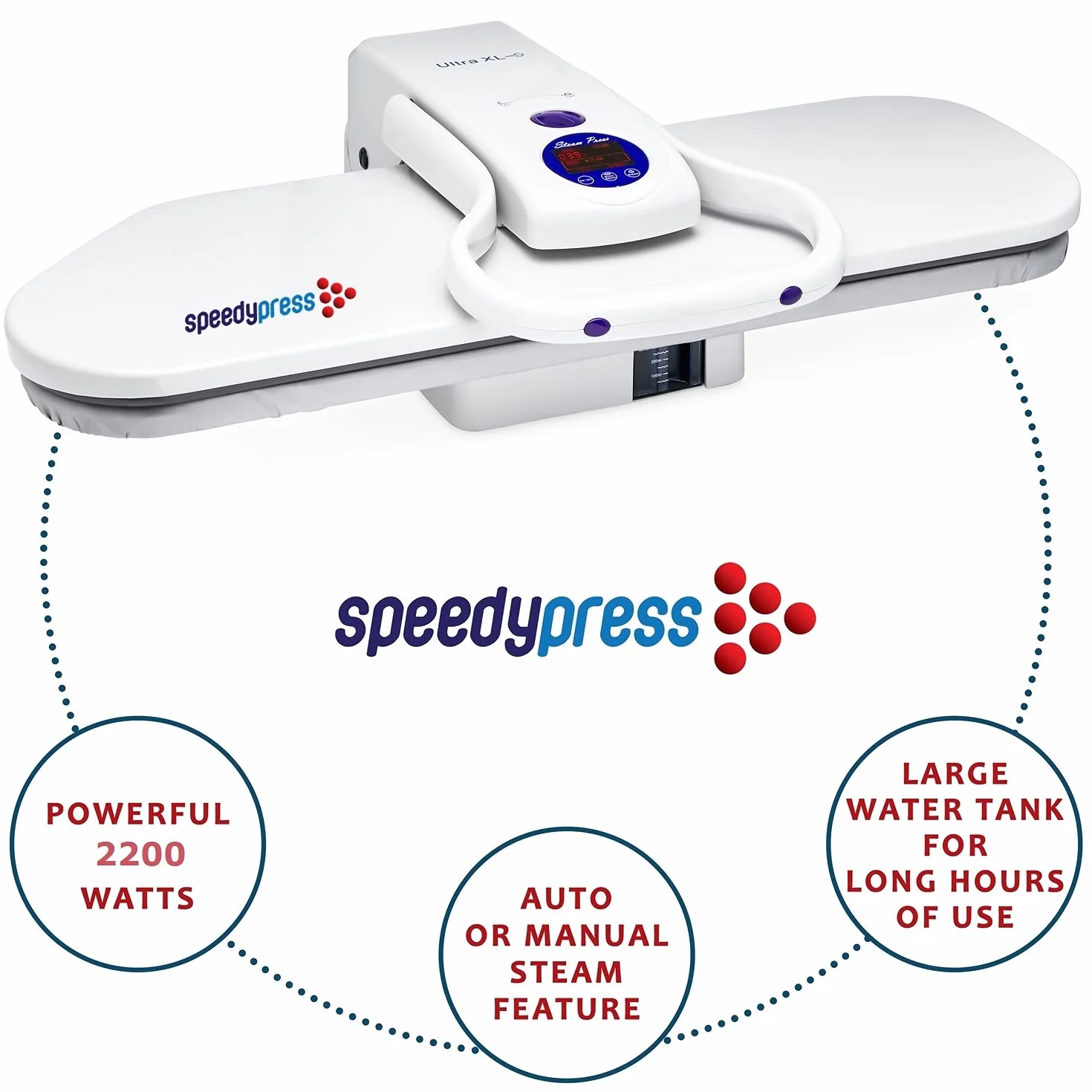 Speedypress - Pressa da stiro a vapore Ultra XL, 90 cm x 31 cm, 2.200 Watt
