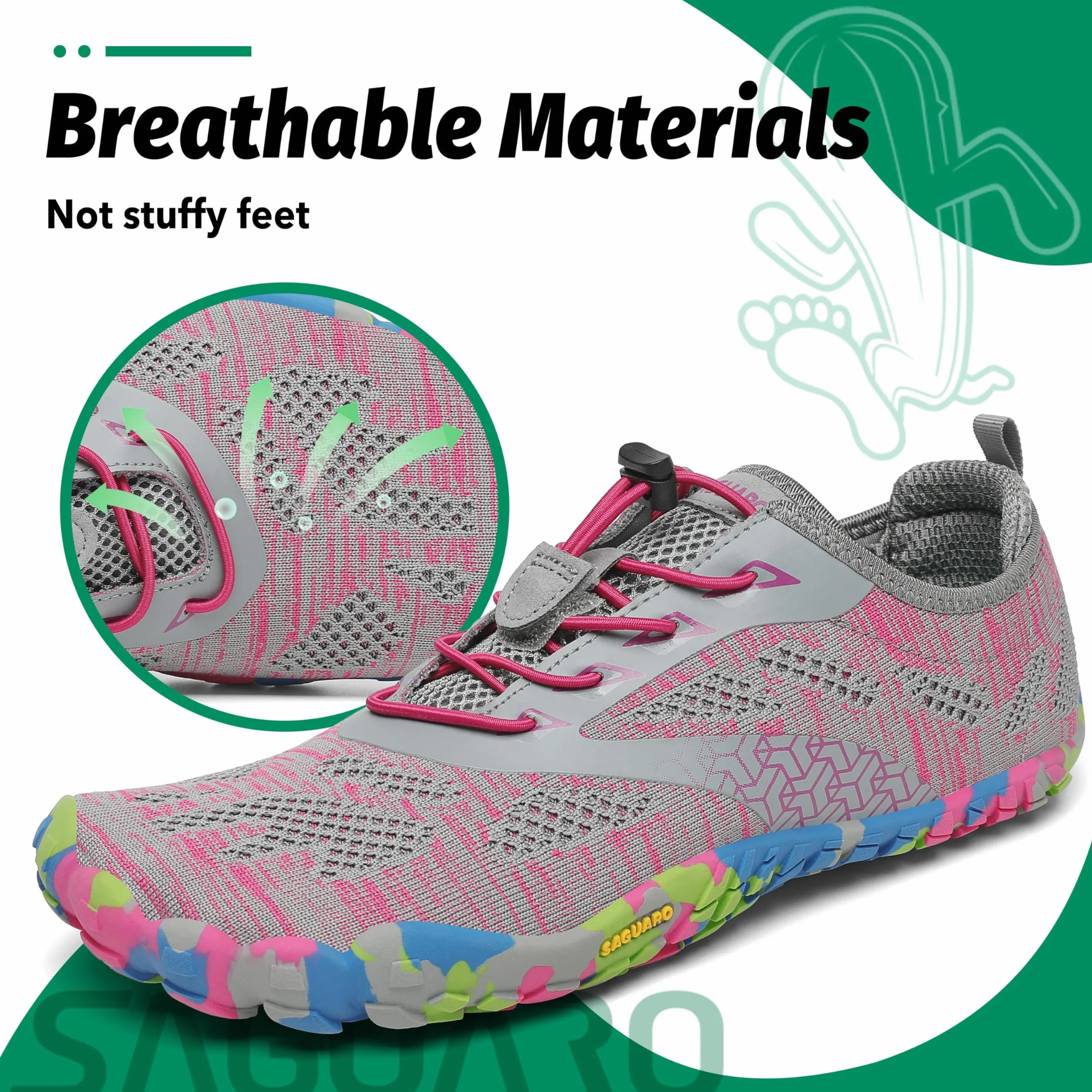 SAGUARO Scarpe Barefoot Dita Trekking Trail Running Ginnastica 36-48