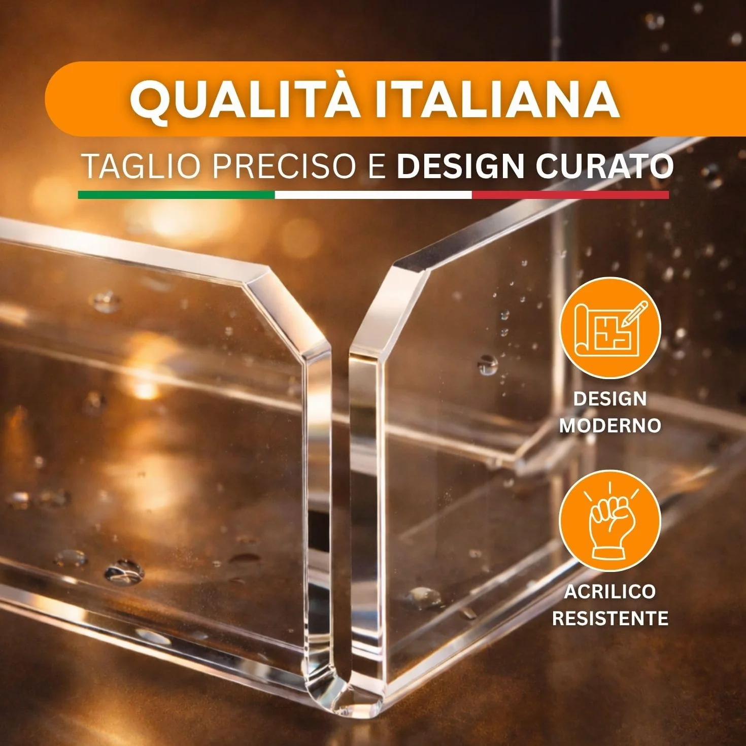 AGPLEX Porta Shampoo Doccia in Vetro Acrilico, Porta Sapone Monoblocco per Doccia, Spessore Box 6-15mm Made in Italy