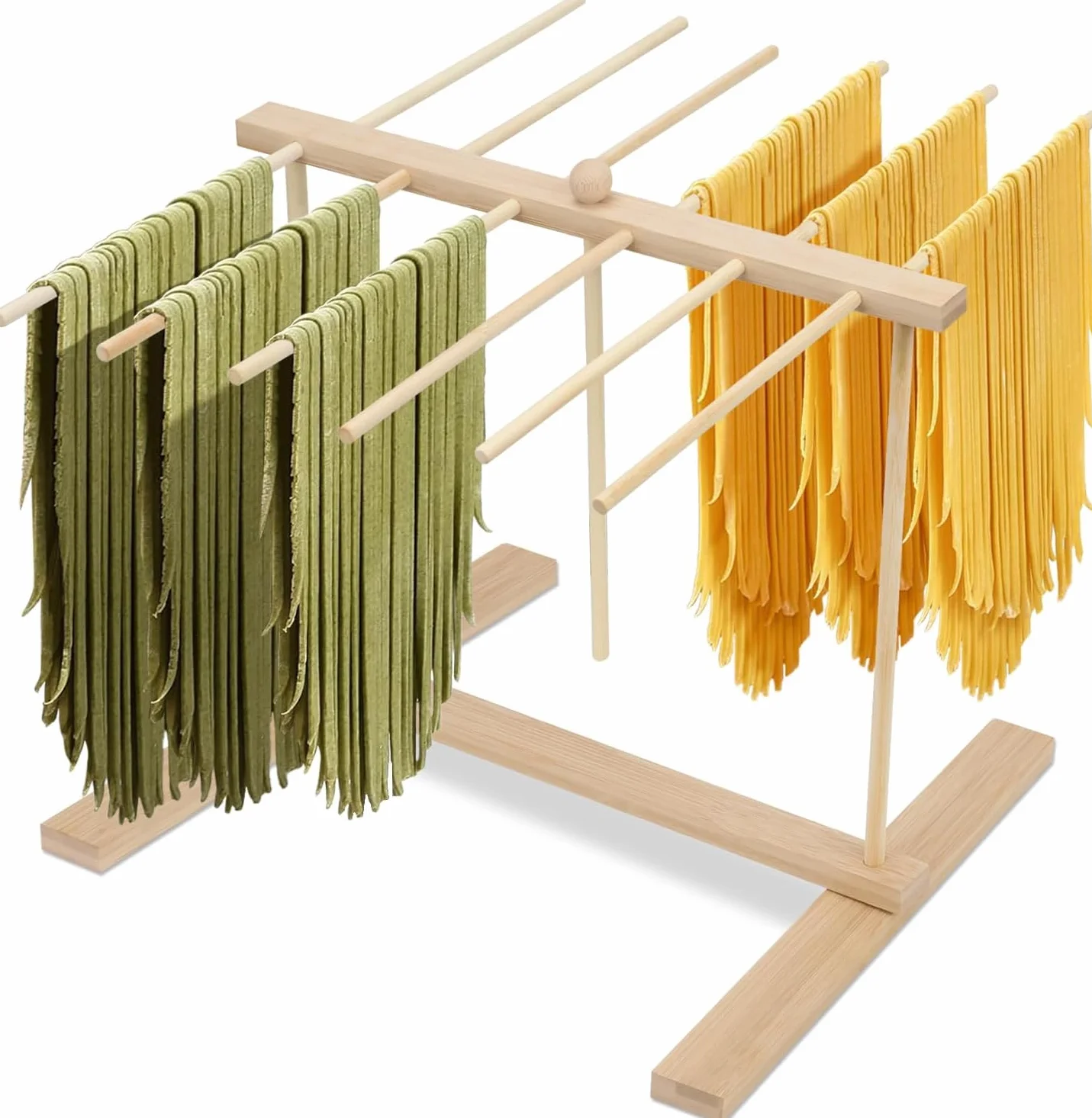 Porta Pasta Fresca con 12 aste Asciuga Pasta，asciuga Pasta Fresca，stendi Pasta Fresca，Facile da Pulire, risparmia Spazio