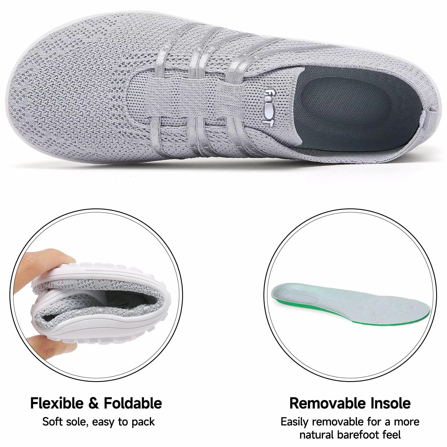 Wizshoe Scarpe Barefoot Donna Slip on Sneakers Uomo Minimaliste Scarpe Leggere Suola Zero Drop