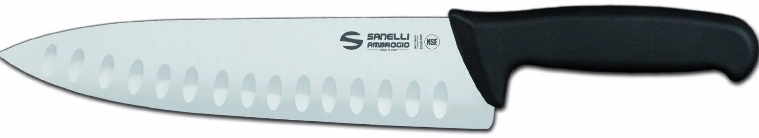 Sanelli Ambrogio Supra Trinciante Cuoco, Lama Alveolata, 24 cm, Acciaio Inox, Grigio