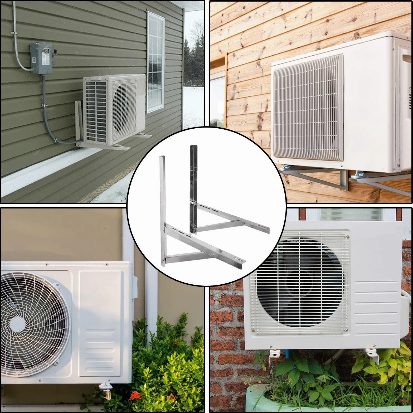 Supporto per condizionatore d'aria da Parete in Acciaio per Climatizzatore | da parete per unità esterna mini split per condensatore senza condotti mini split riscaldatore esterno