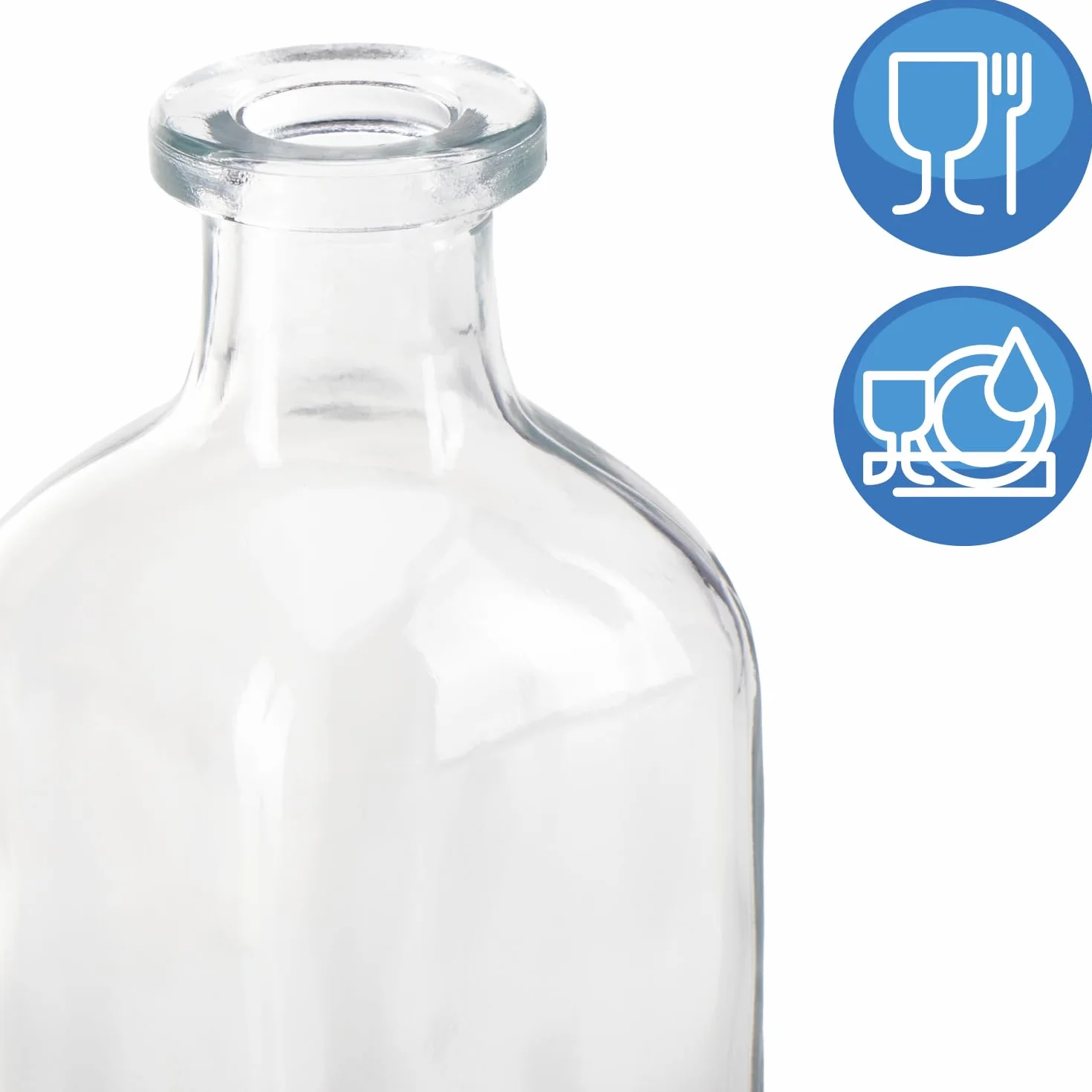 6x Bottiglie in Vetro 500 ml con Tappo in Sughero, Contenitori Vuoti per Olio, Aceto o Liquori